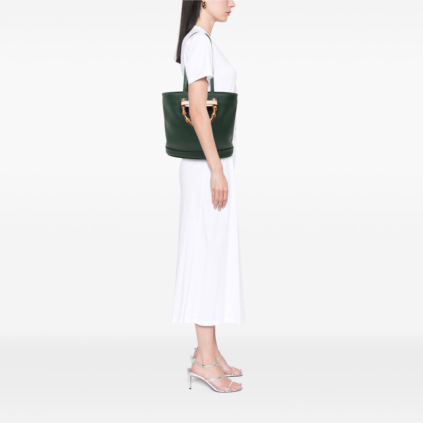 Medium Calfskin Bamboo Diana Convertible Bucket Bag