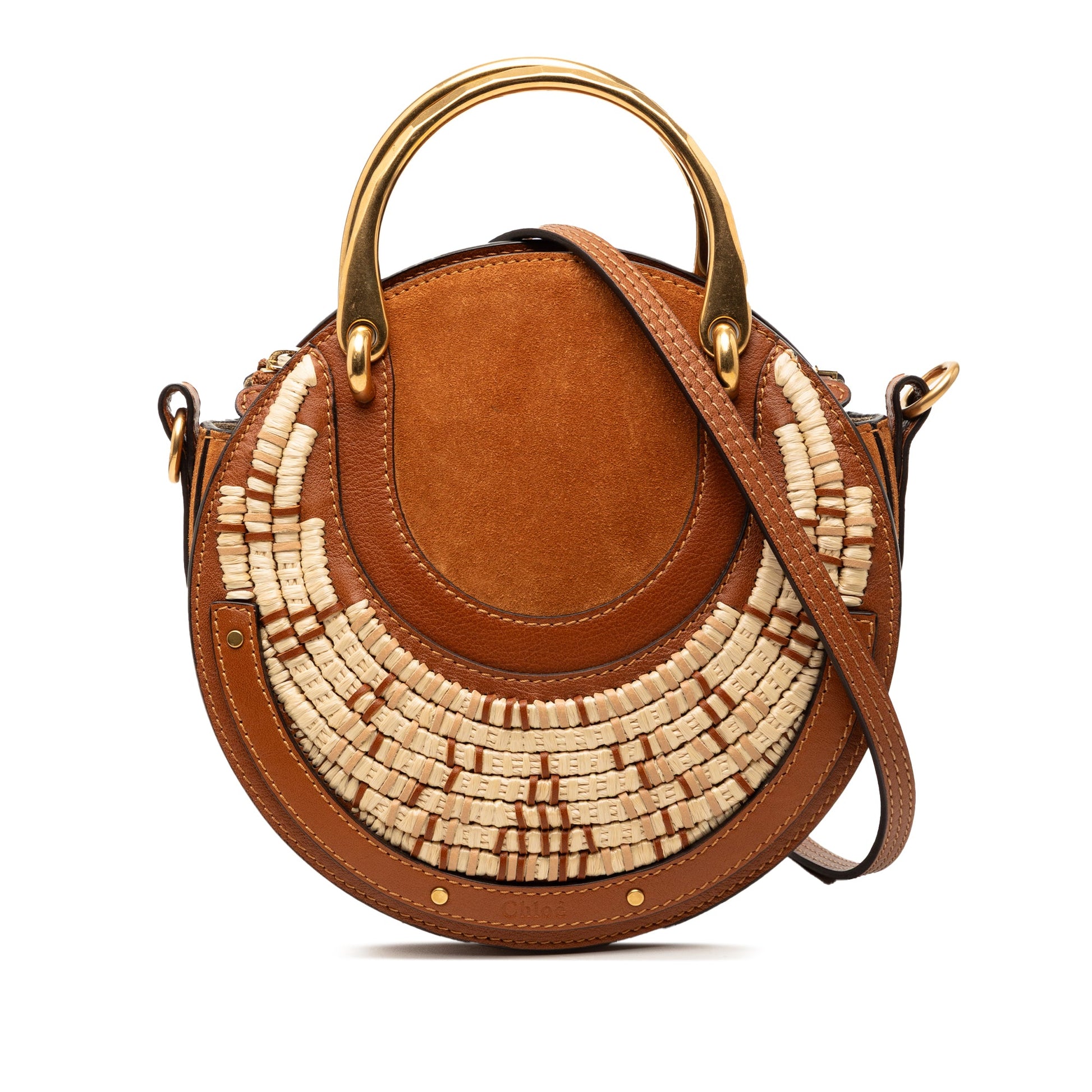 Chloé Small Suede and Raffia Pixie Satchel