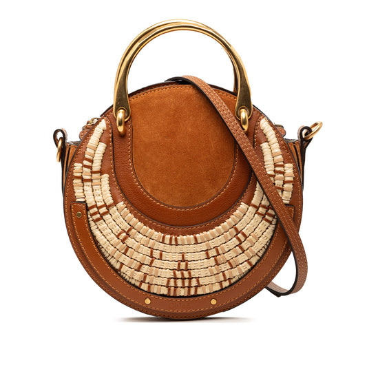 Chloé Small Suede and Raffia Pixie Satchel