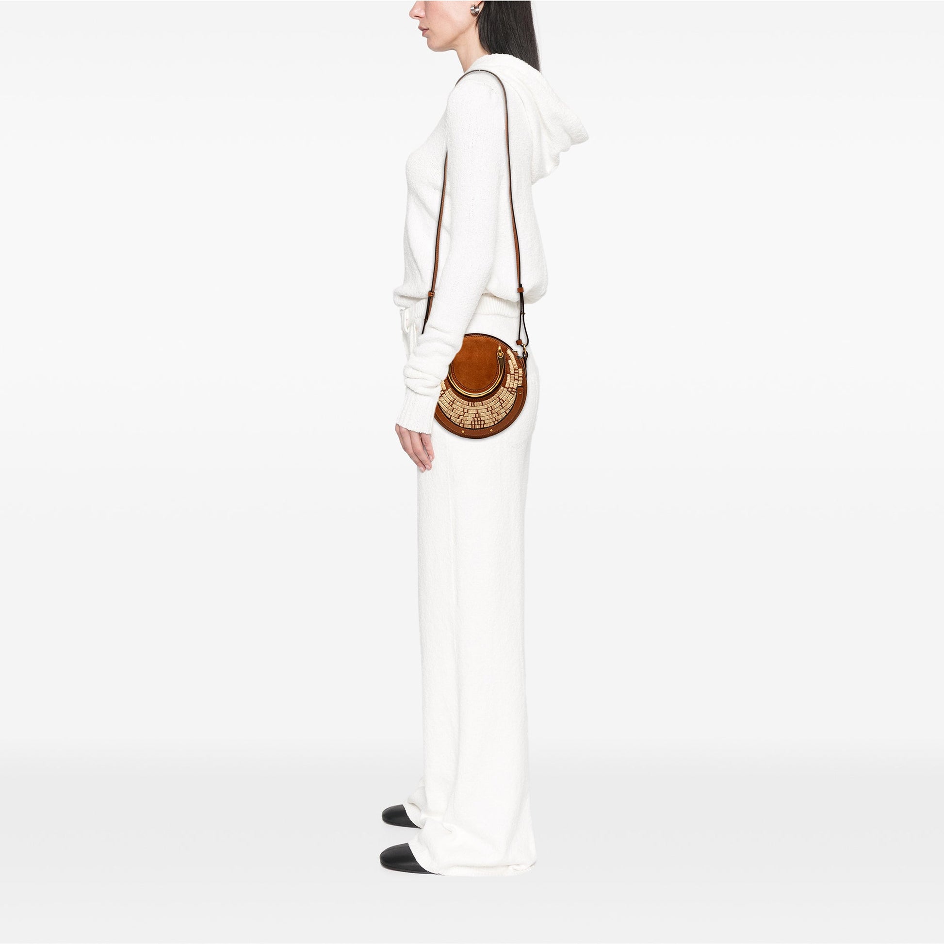 Chloé Small Suede and Raffia Pixie Satchel