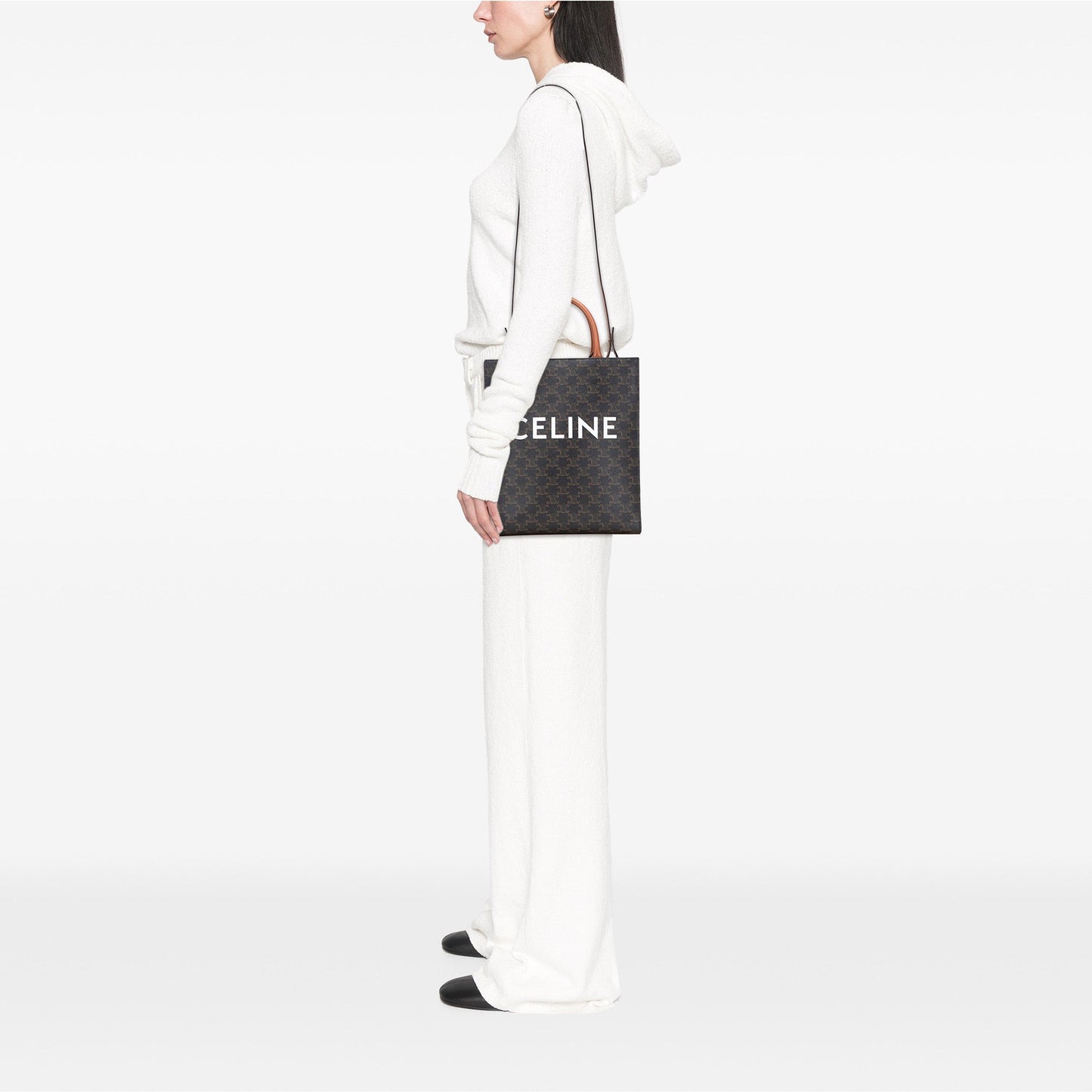 Celine Small Triomphe Coated Canvas Vertical Cabas Tote