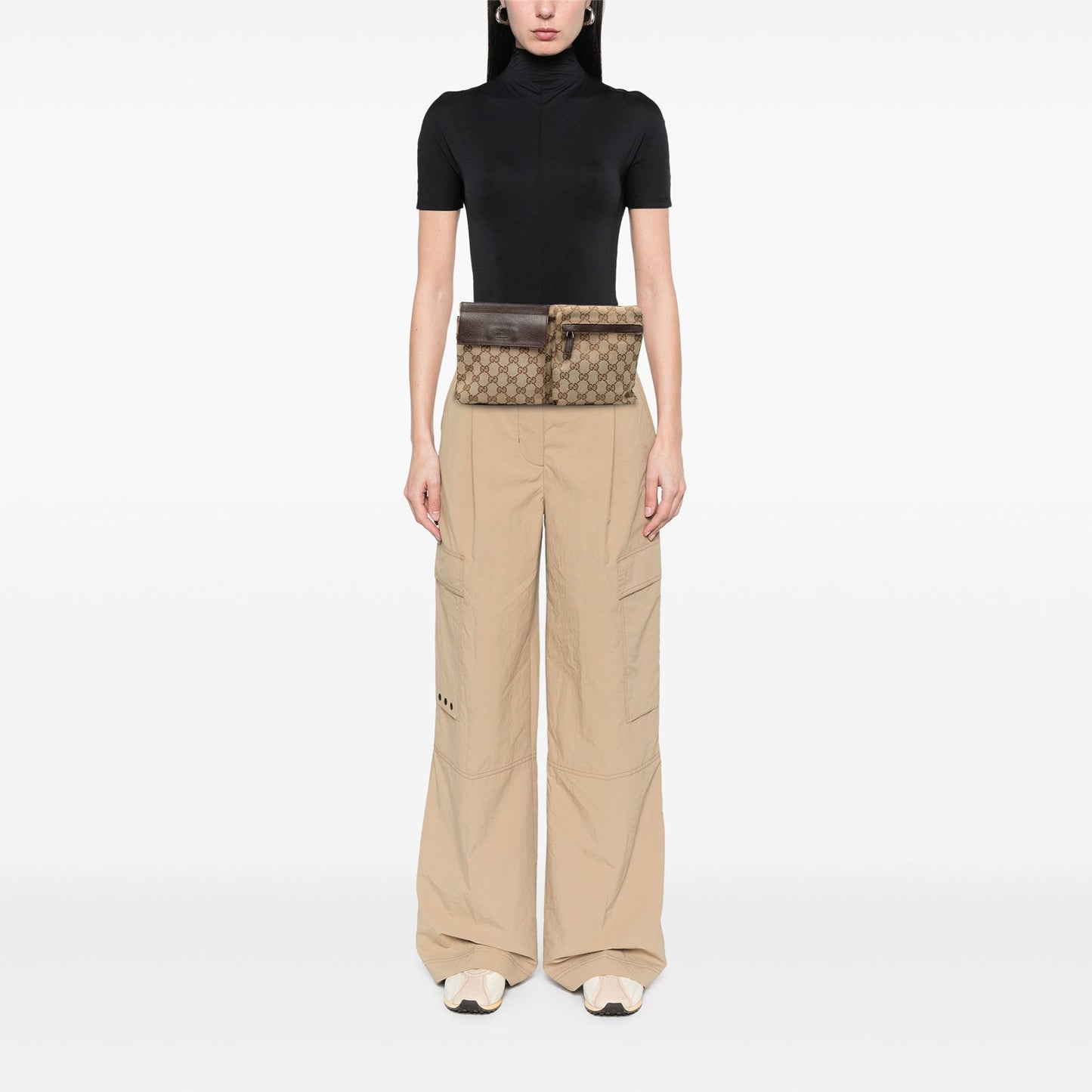 Gucci GG Canvas Double Pocket Belt Bag