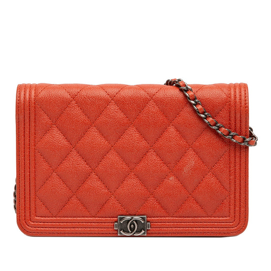 Chanel Quilted Caviar Boy Wallet on Chain
