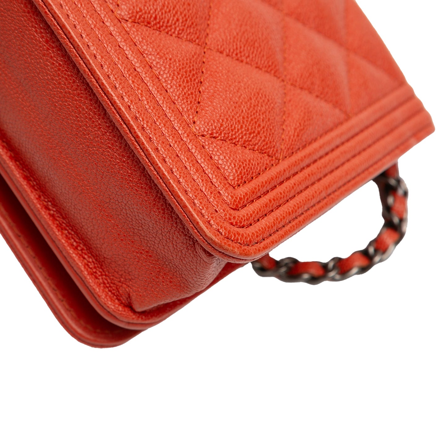 Chanel Quilted Caviar Boy Wallet on Chain