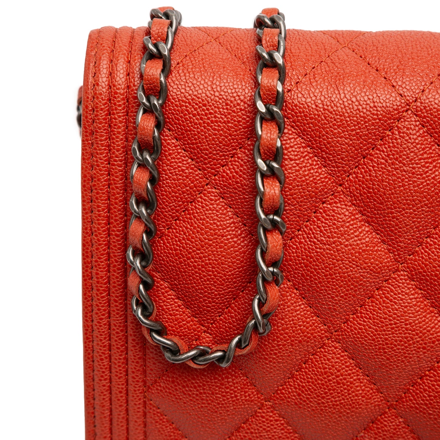 Chanel Quilted Caviar Boy Wallet on Chain