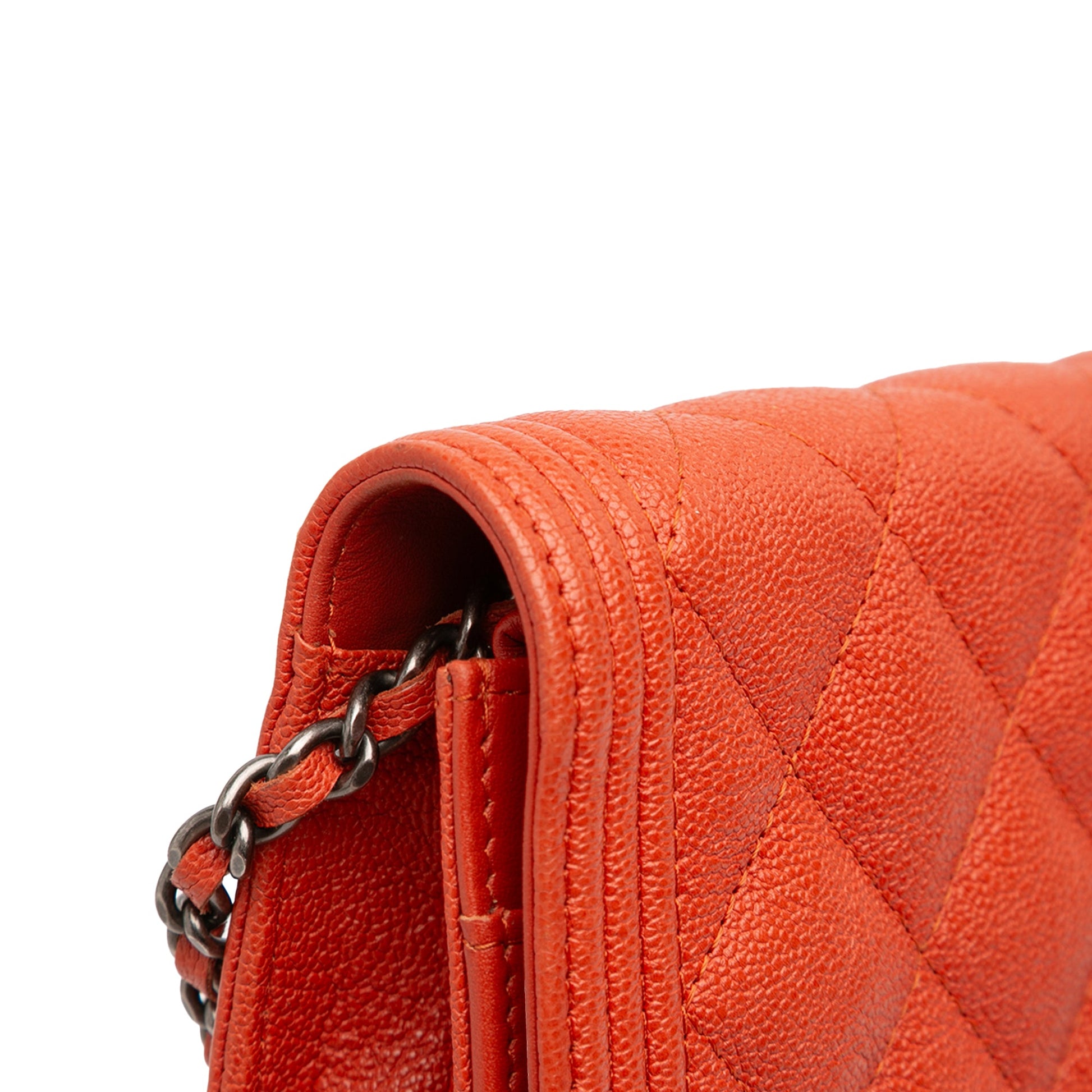 Chanel Quilted Caviar Boy Wallet on Chain