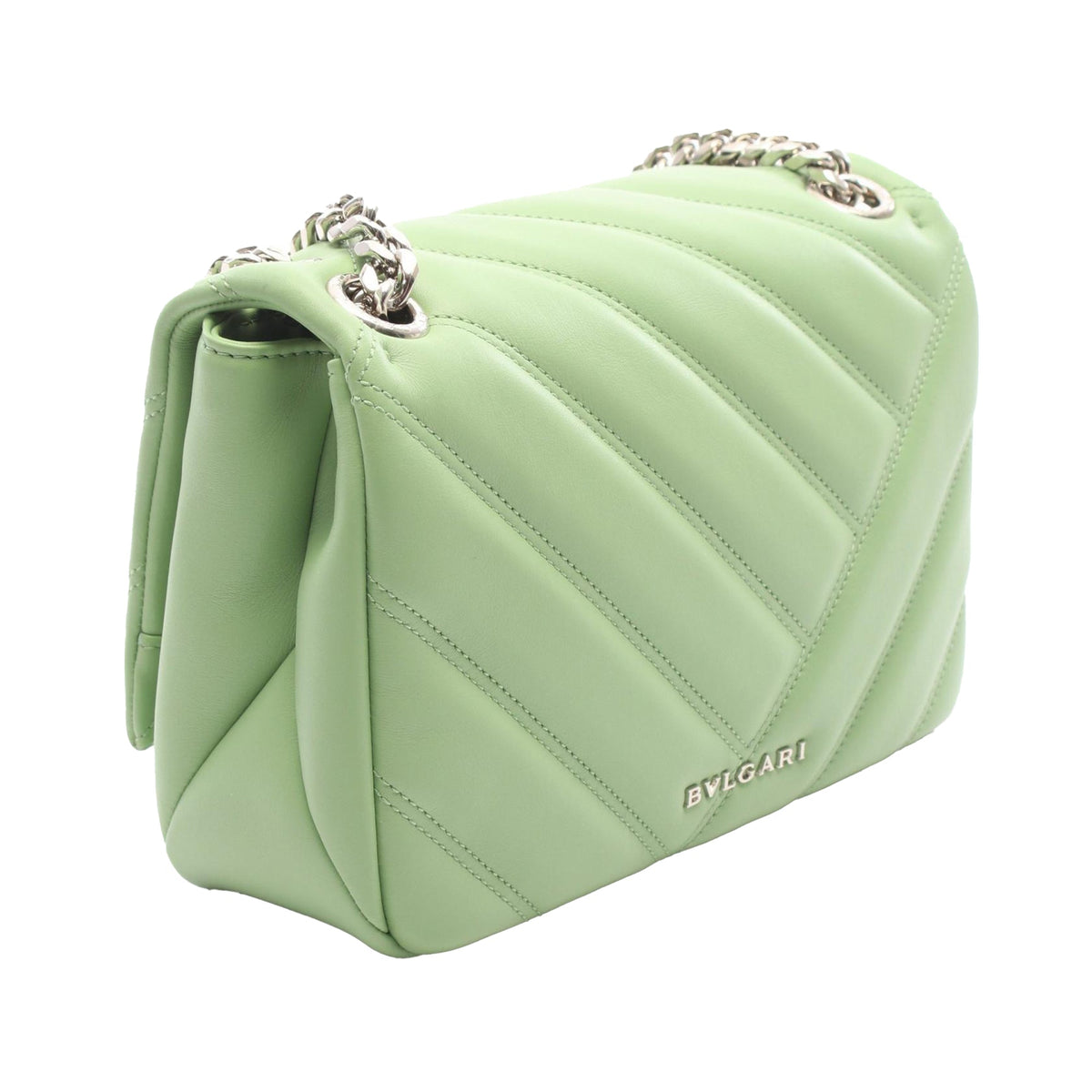 Bvlgari Leather Serpenti Cabochon Chain Crossbody