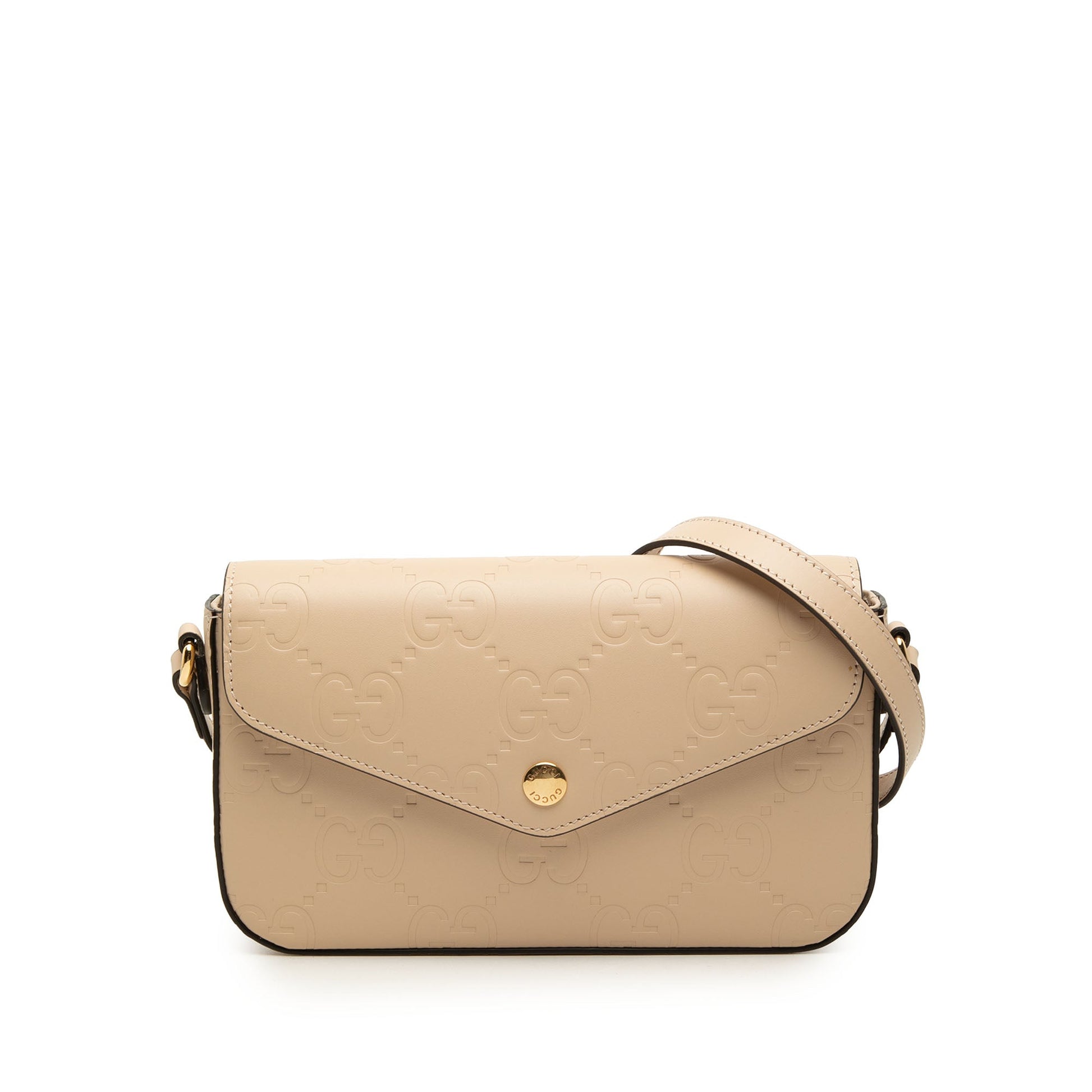 Gucci Super Mini GG Jumbo Embossed Leather Pochette