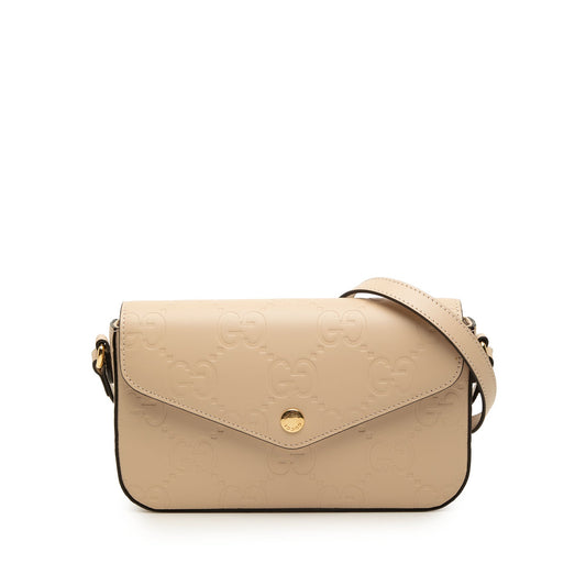 Gucci Super Mini GG Jumbo Embossed Leather Pochette