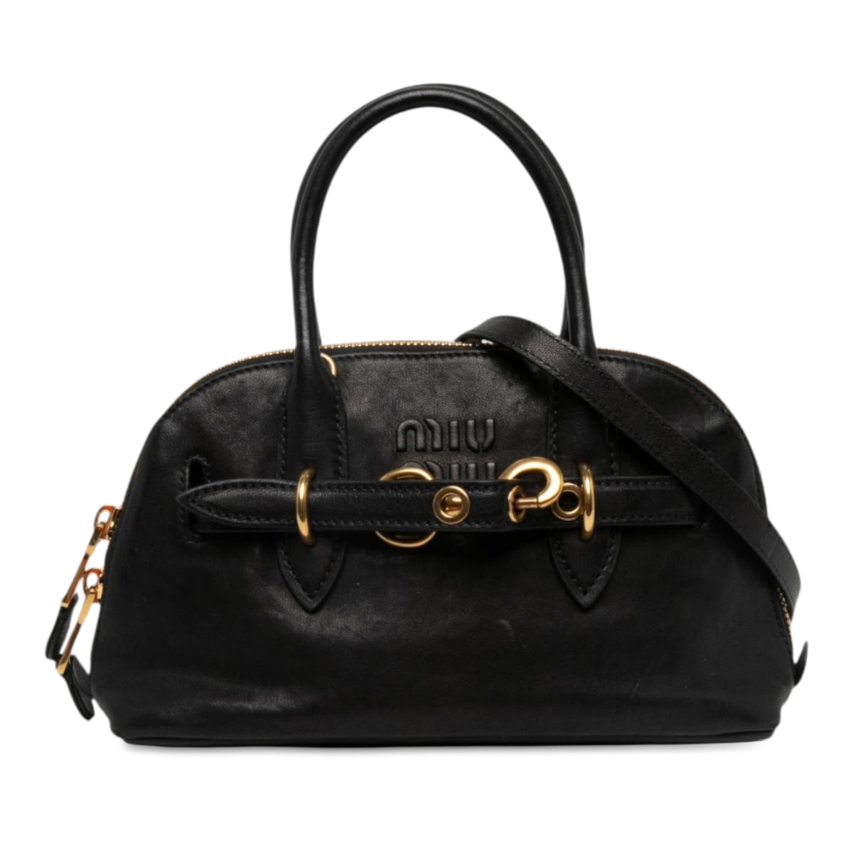 Miu Miu Small Nappa Aventure Satchel — Black