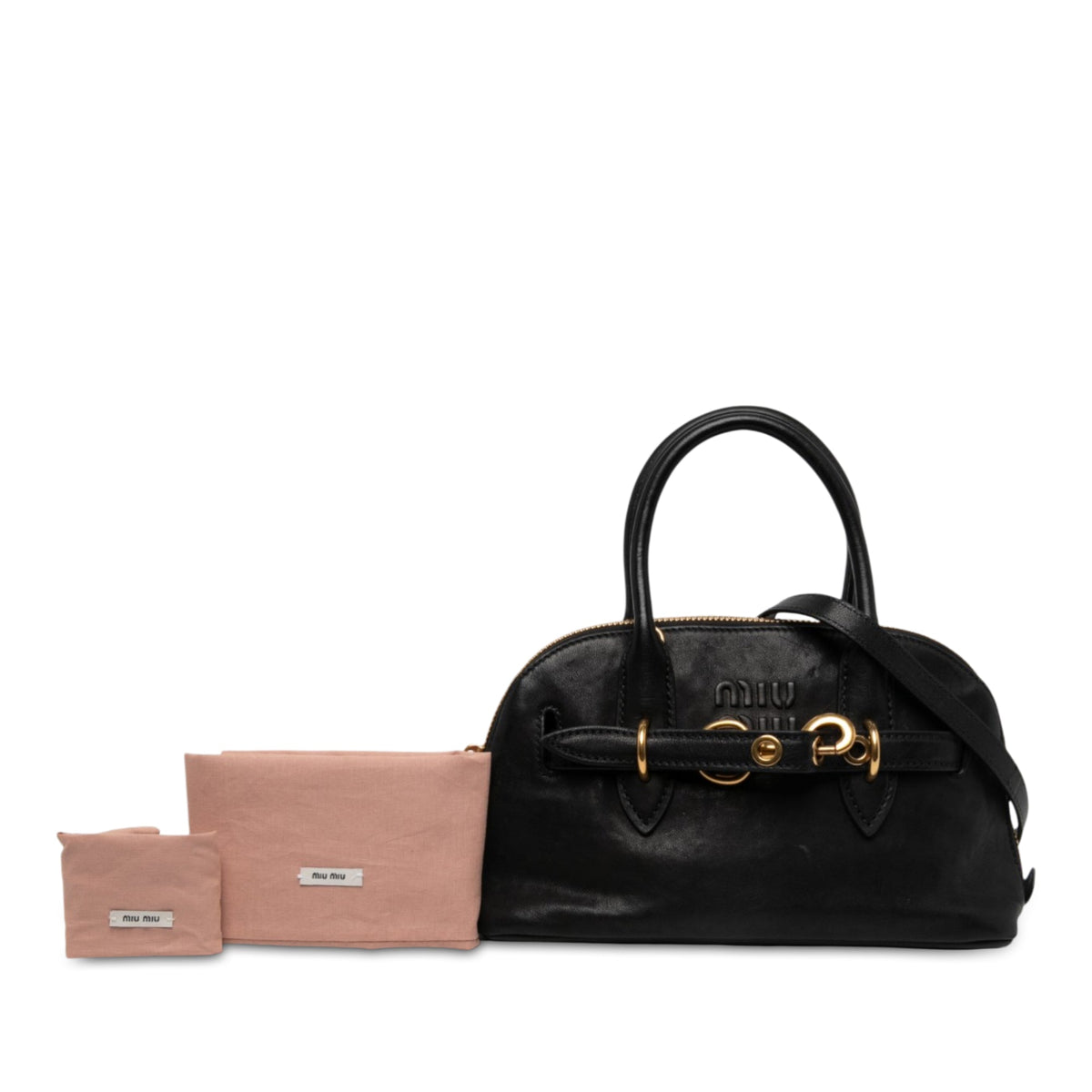 Miu Miu Small Nappa Aventure Satchel — Black