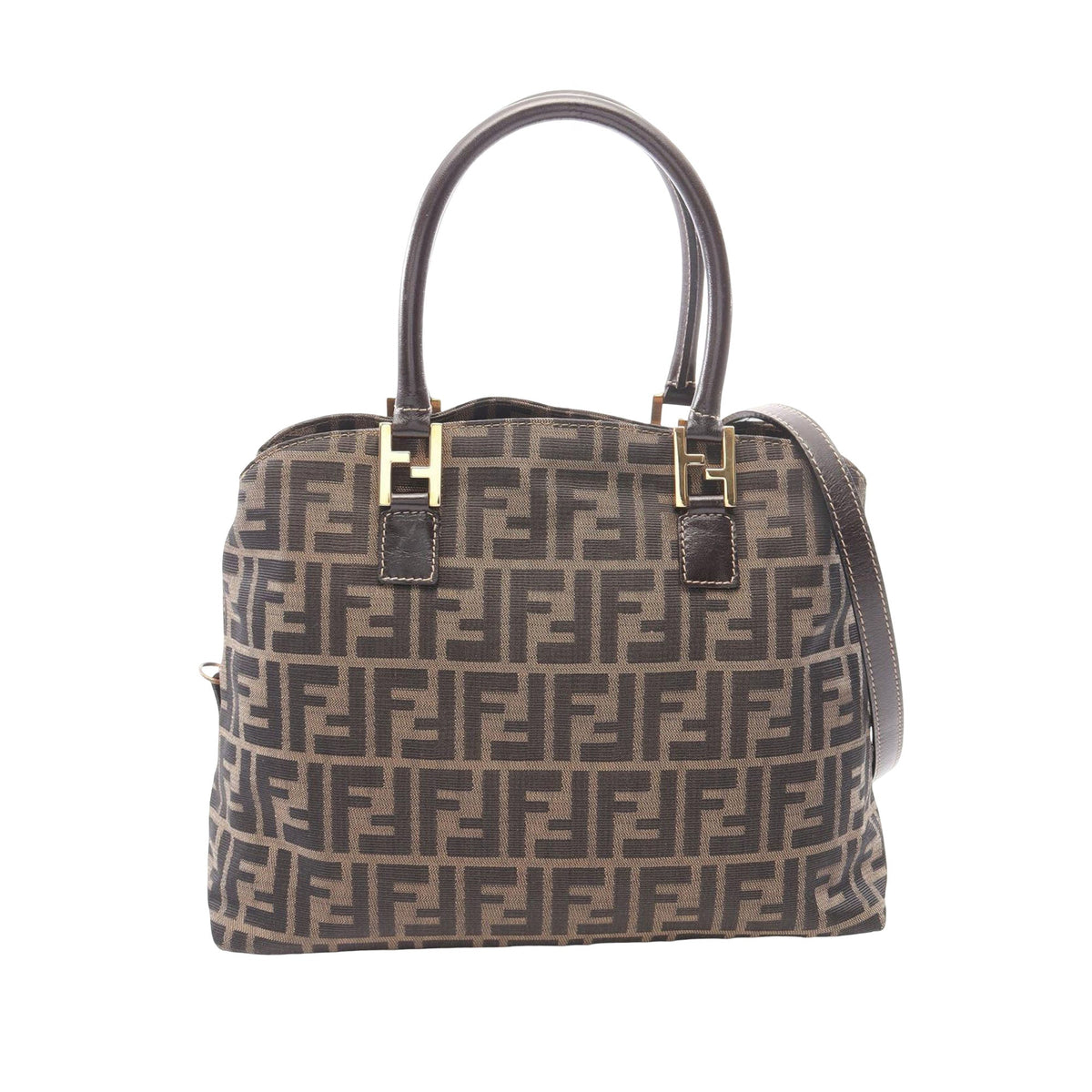 Fendi Zucca Canvas Satchel — Brown