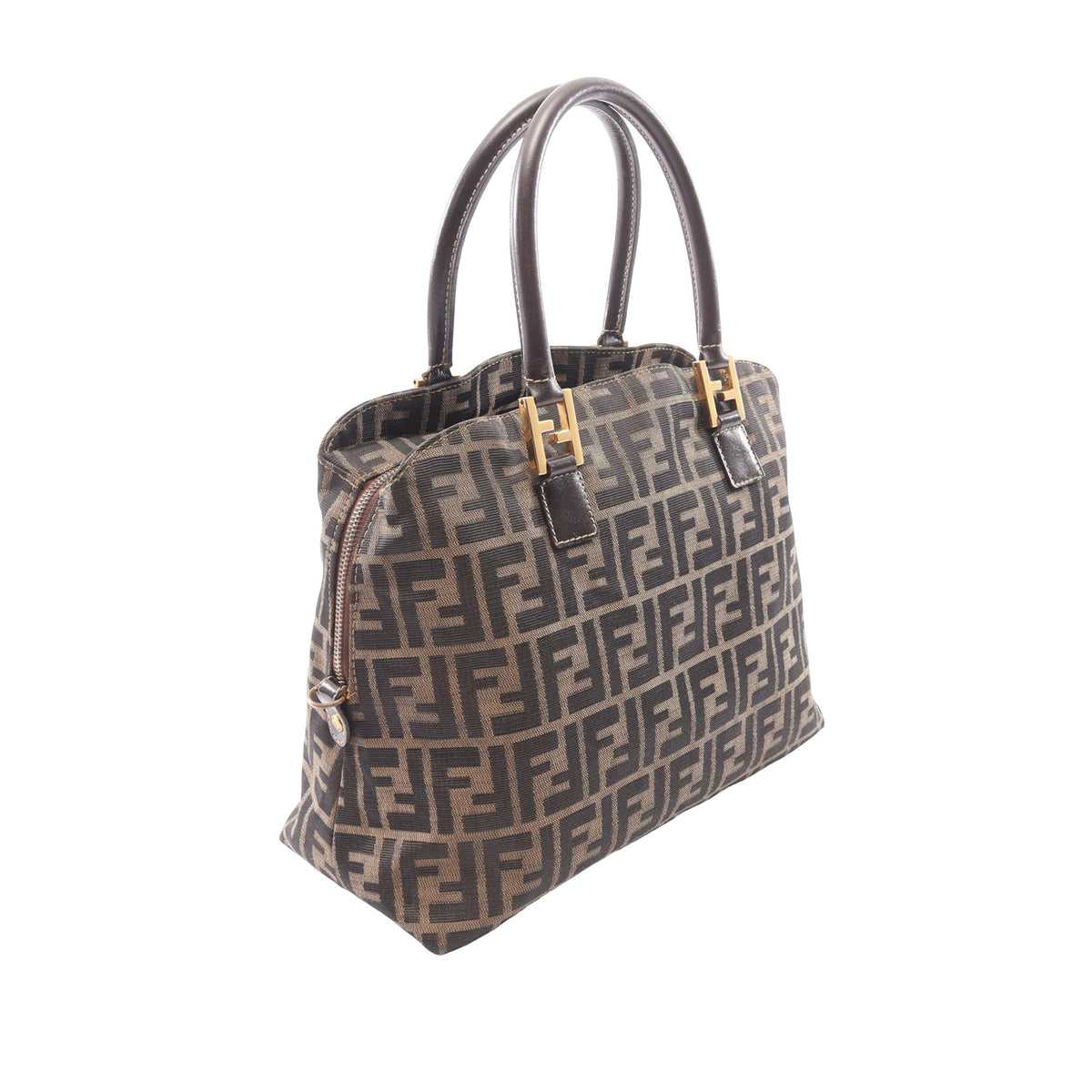 Fendi Zucca Canvas Satchel — Brown