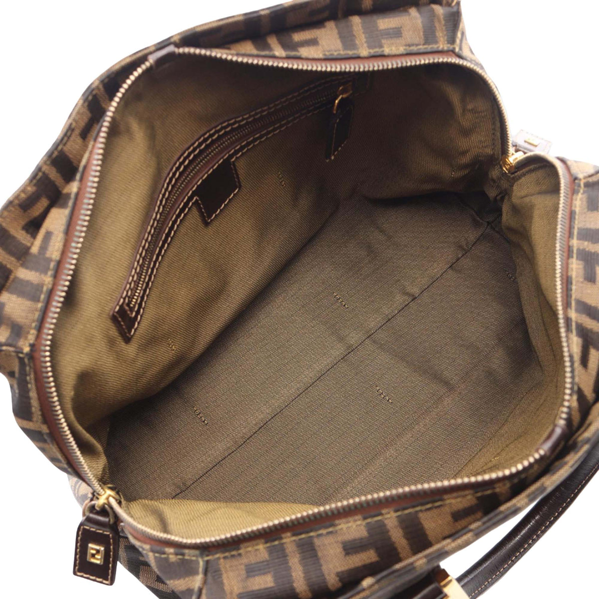 Fendi Zucca Canvas Satchel — Brown