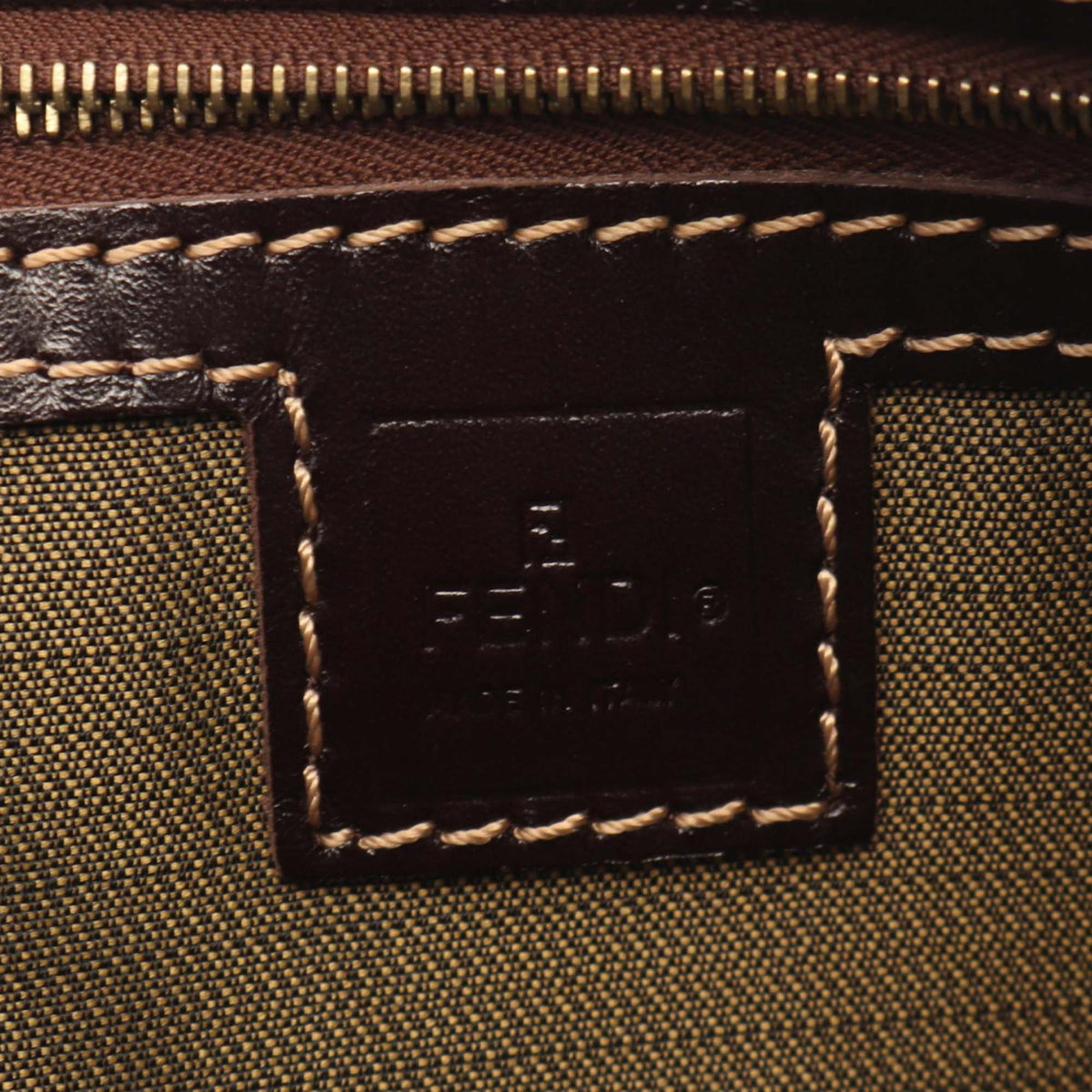 Fendi Zucca Canvas Satchel — Brown
