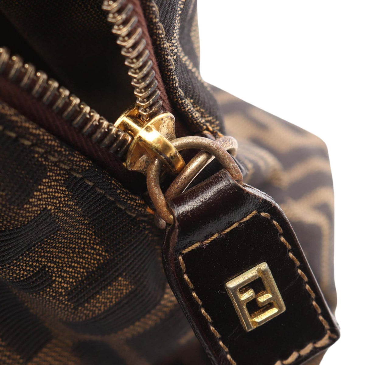 Fendi Zucca Canvas Satchel — Brown