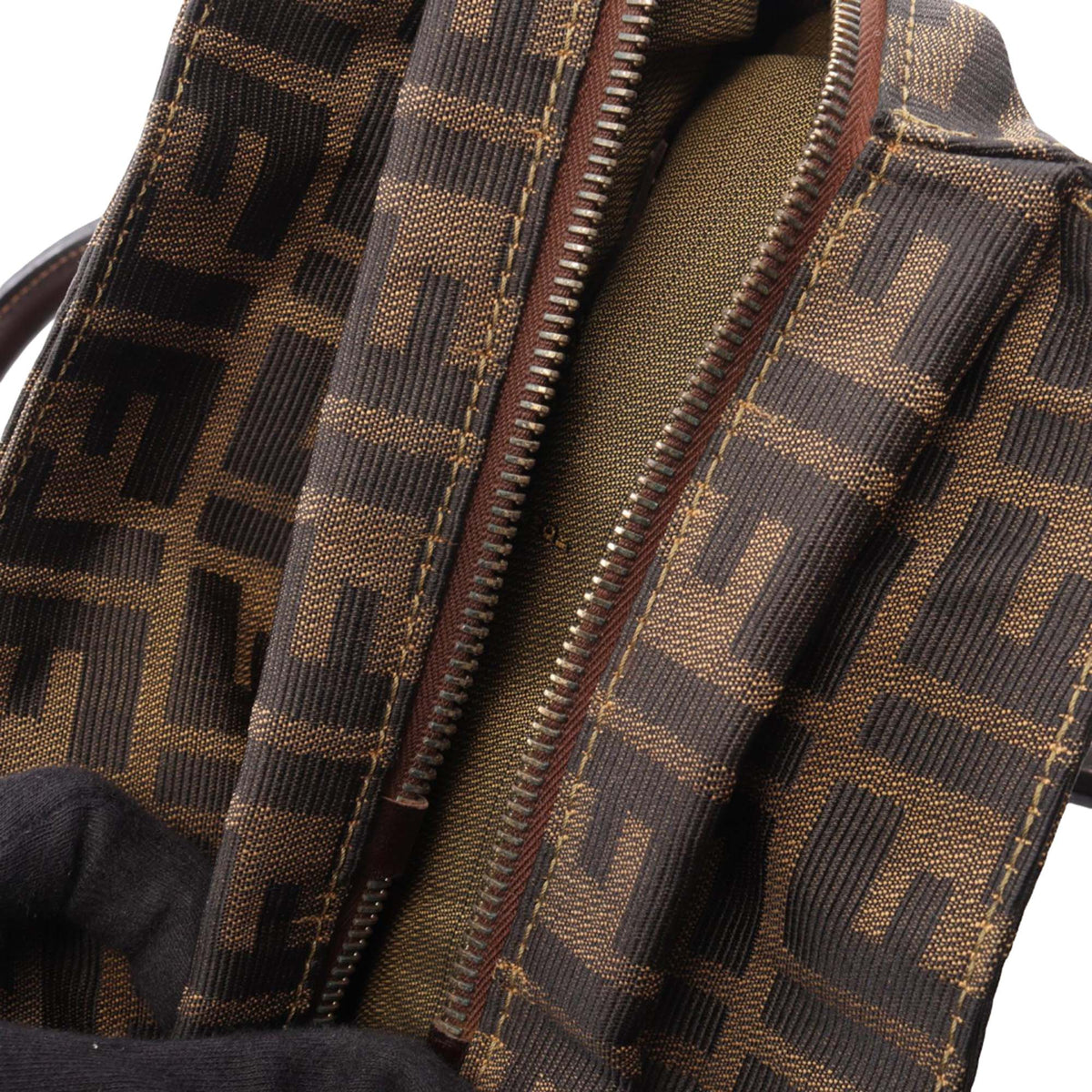 Fendi Zucca Canvas Satchel — Brown