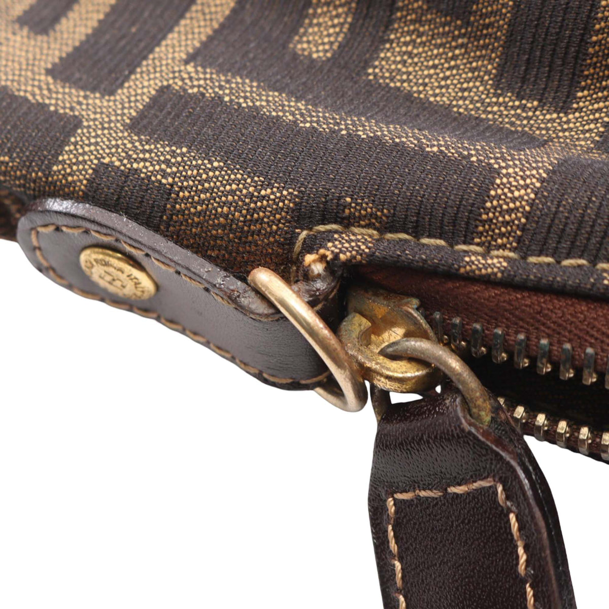 Fendi Zucca Canvas Satchel — Brown