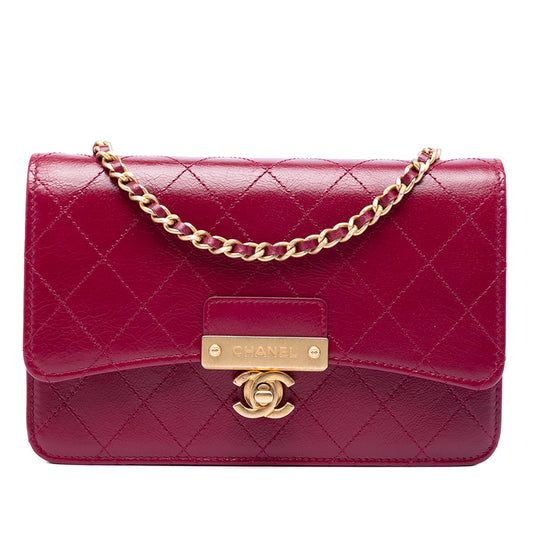 Chanel Stitched Goatskin Golden CC Wallet On Chain