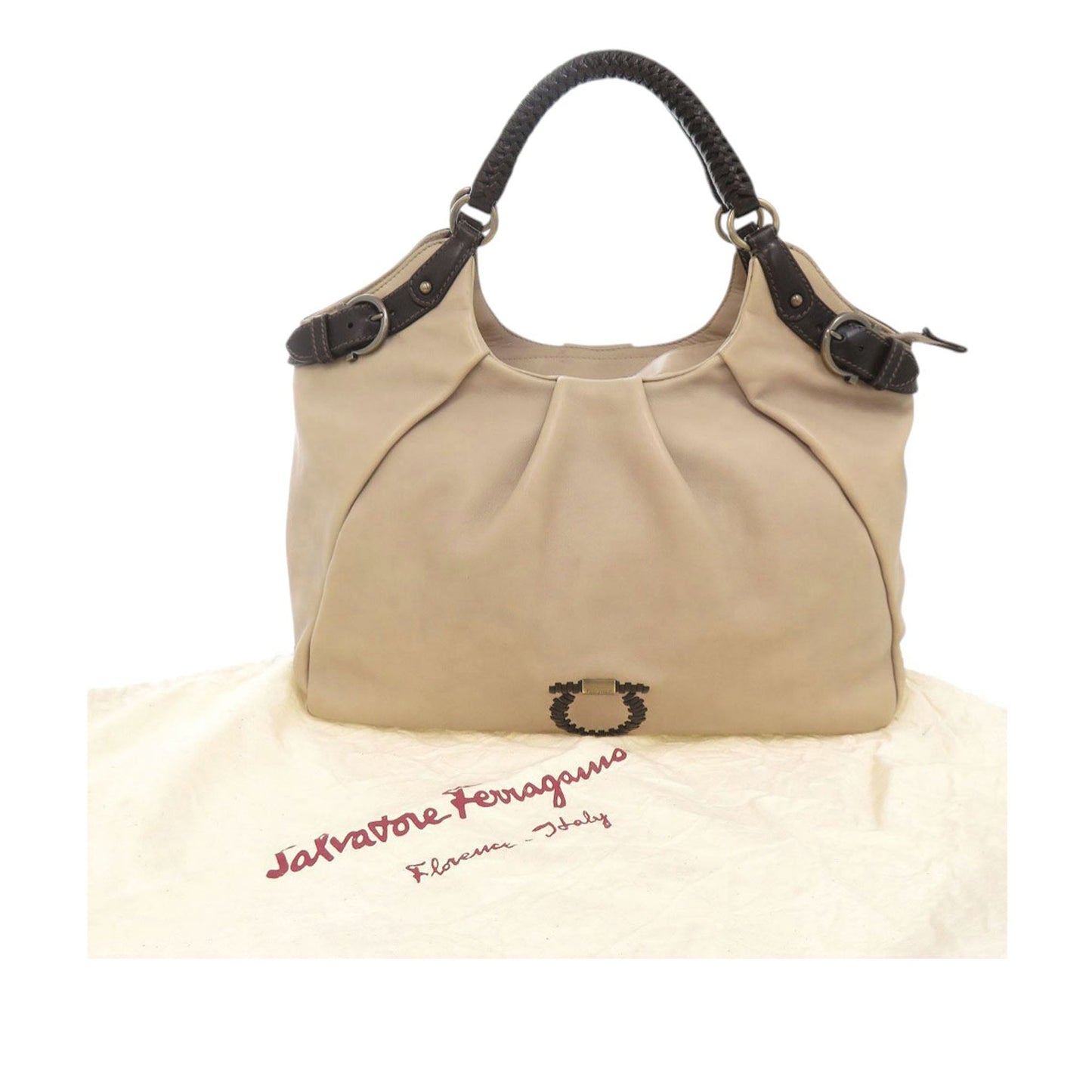 Ferragamo Leather Gancini Tote