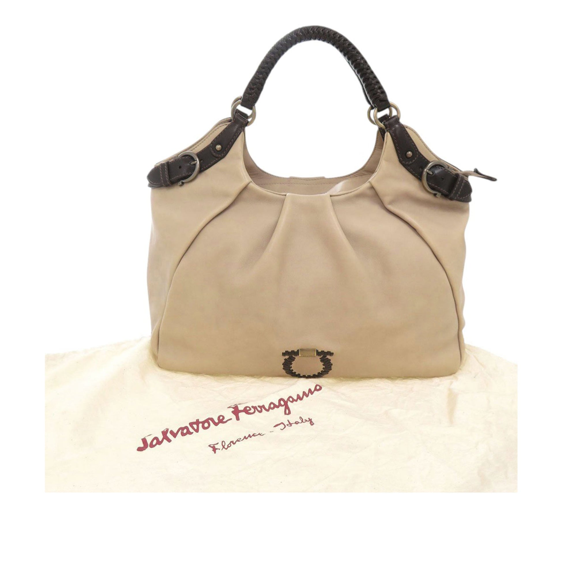 Ferragamo Leather Gancini Tote