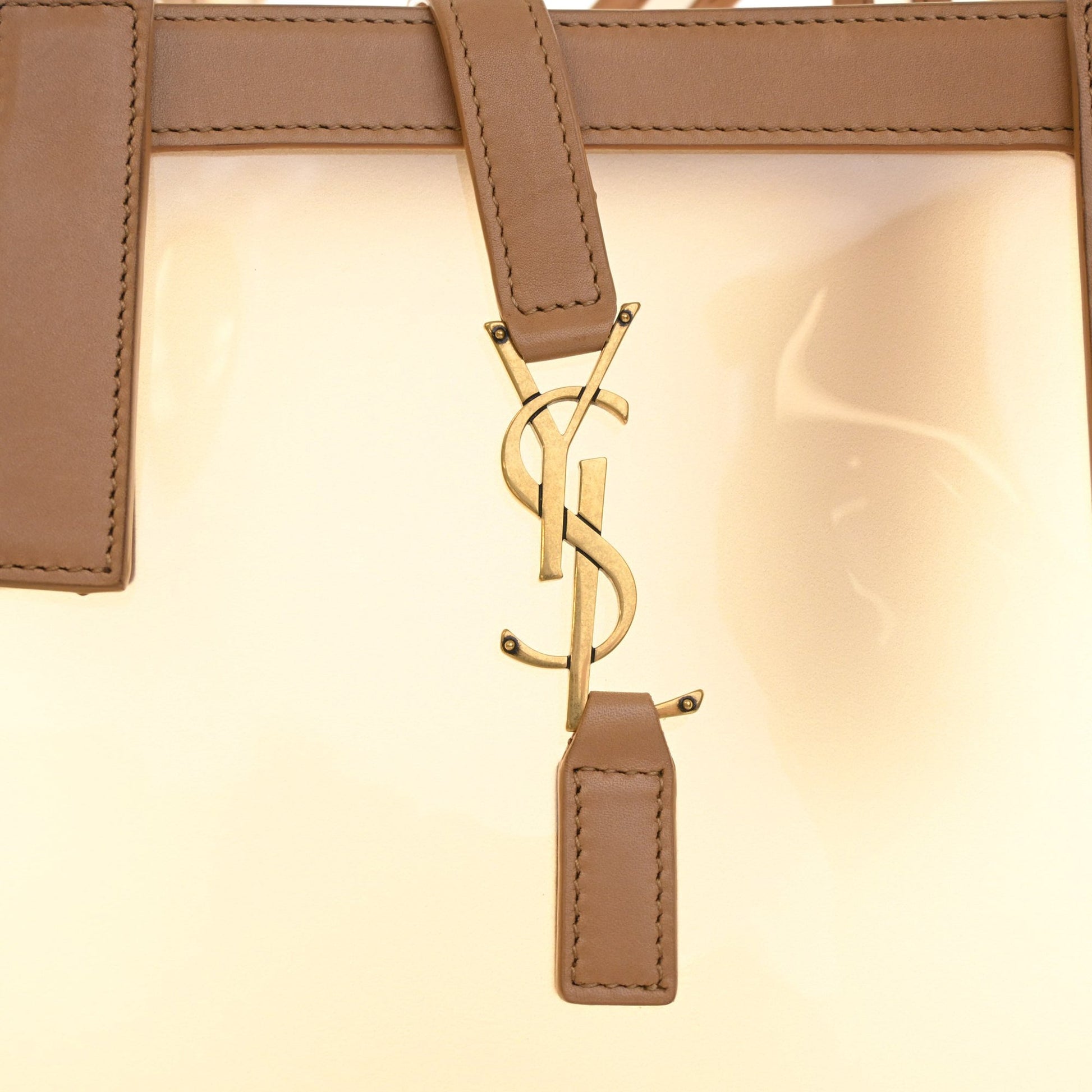 Saint Laurent Medium PVC and Calfskin Panier Tote