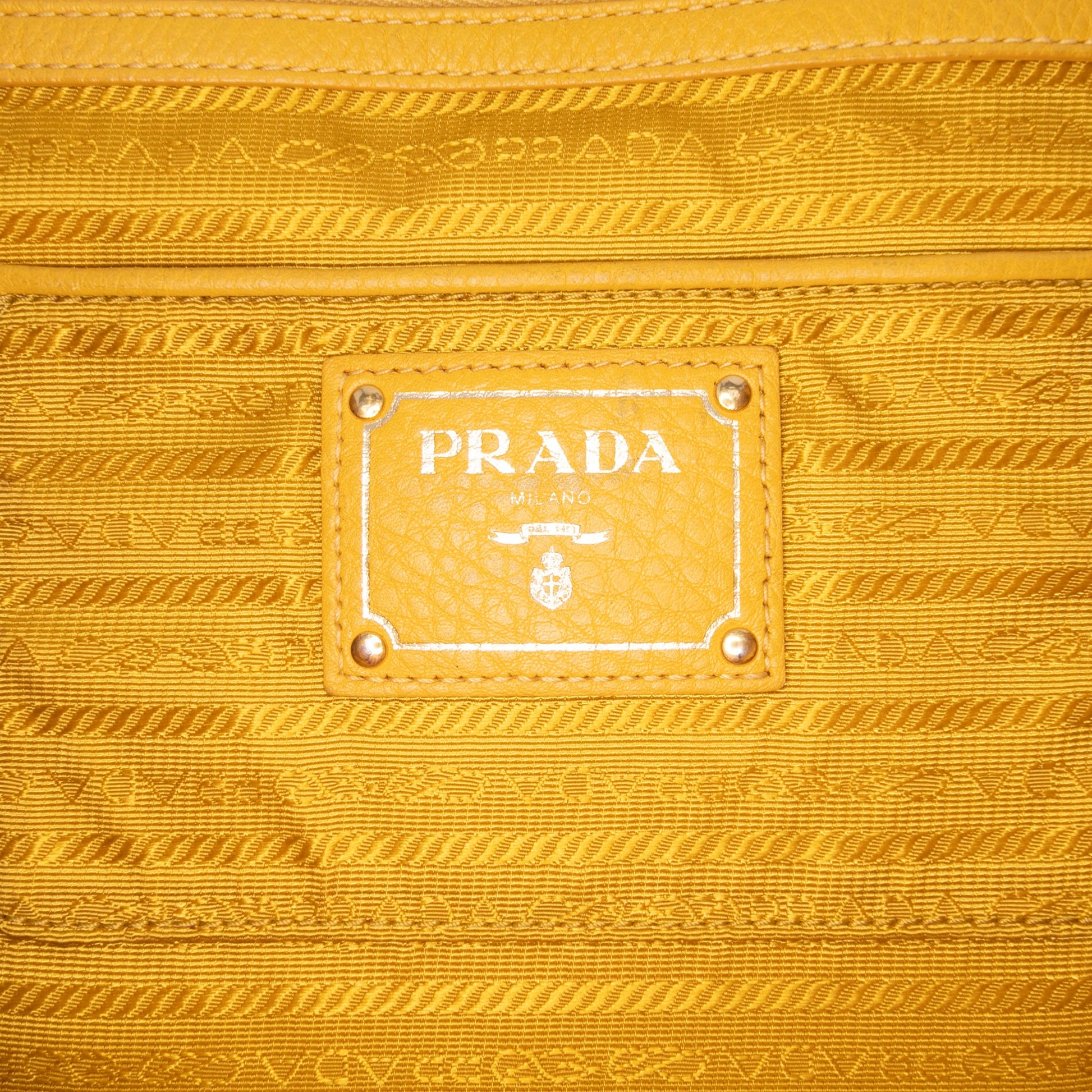 Prada Vitello Daino Side Zip Open Convertible Tote