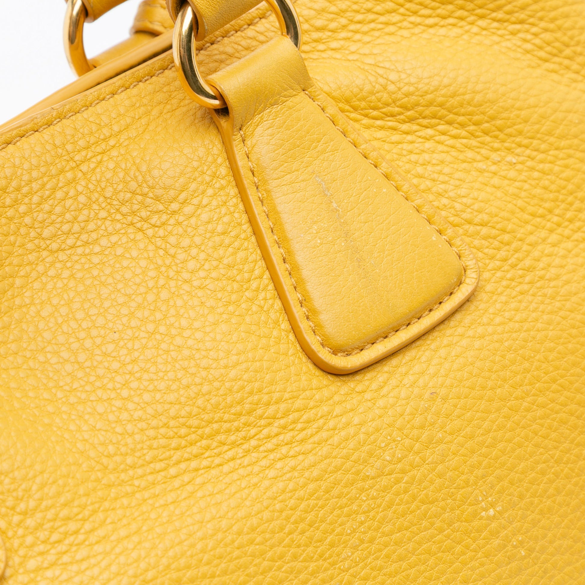 Prada Vitello Daino Side Zip Open Convertible Tote