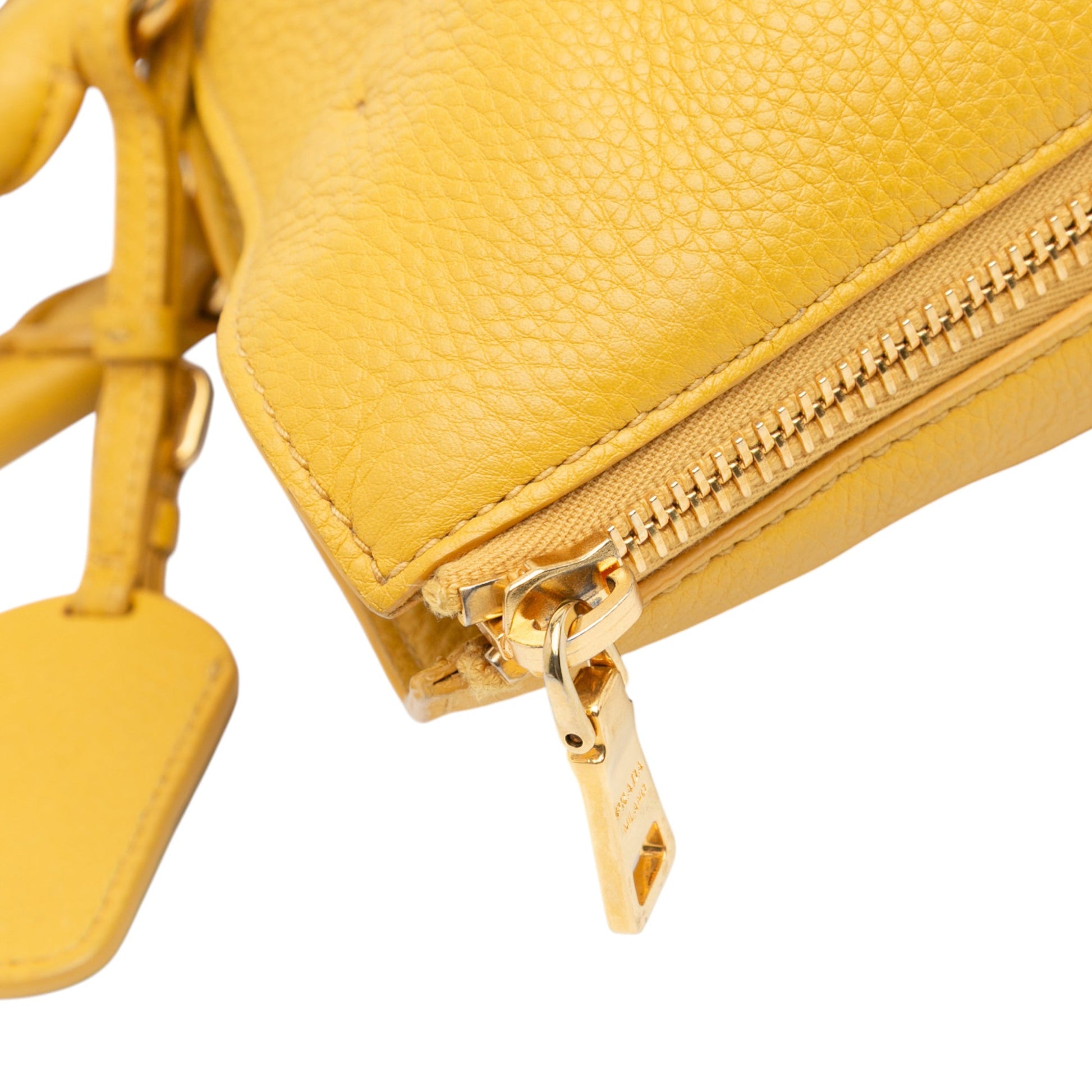 Prada Vitello Daino Side Zip Open Convertible Tote