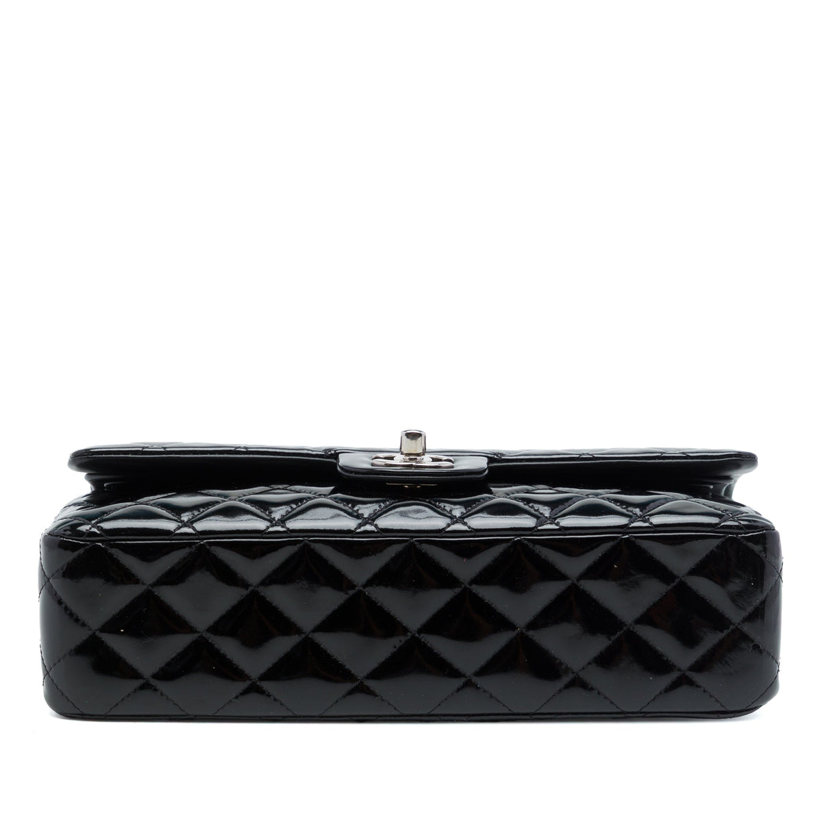 Chanel Medium Classic Patent Double Flap — Black