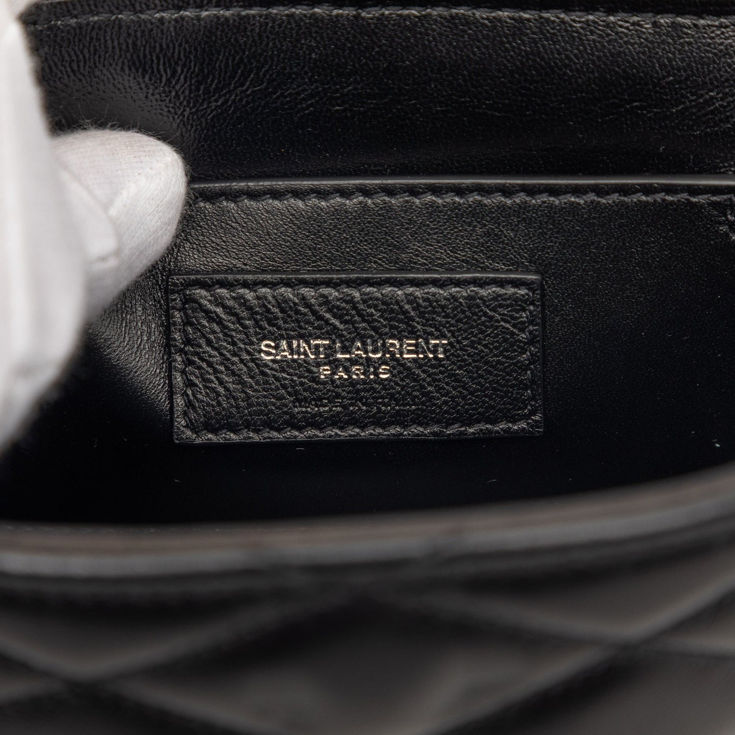 Saint Laurent Quilted Lambskin Monogram June Box Bag