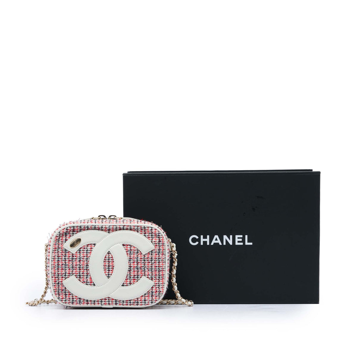 Chanel Tweed CC Mania Camera Bag — White