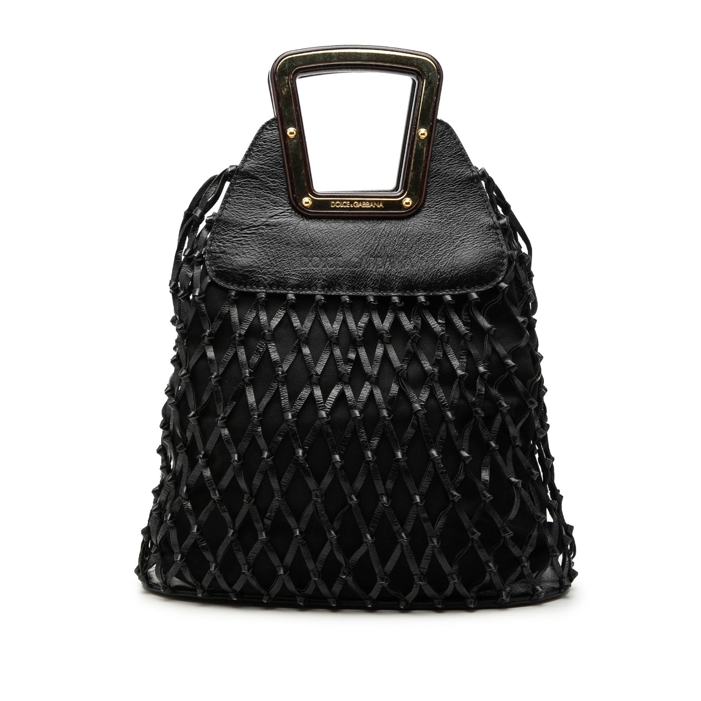 Dolce & Gabbana Woven Leather Net Handle Bag