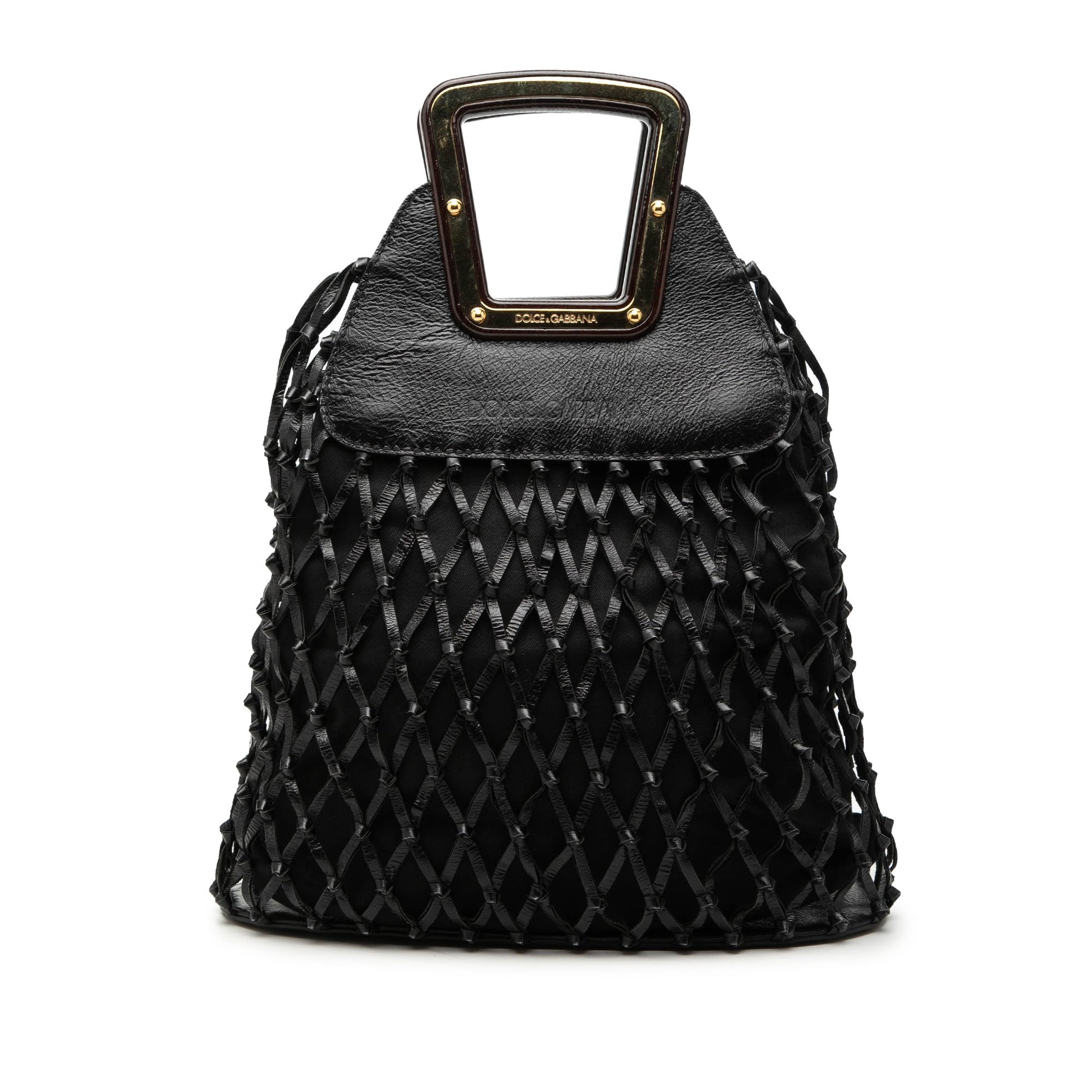 Dolce & Gabbana Woven Leather Net Handle Bag