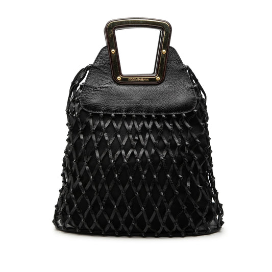 Dolce & Gabbana Woven Leather Net Handle Bag