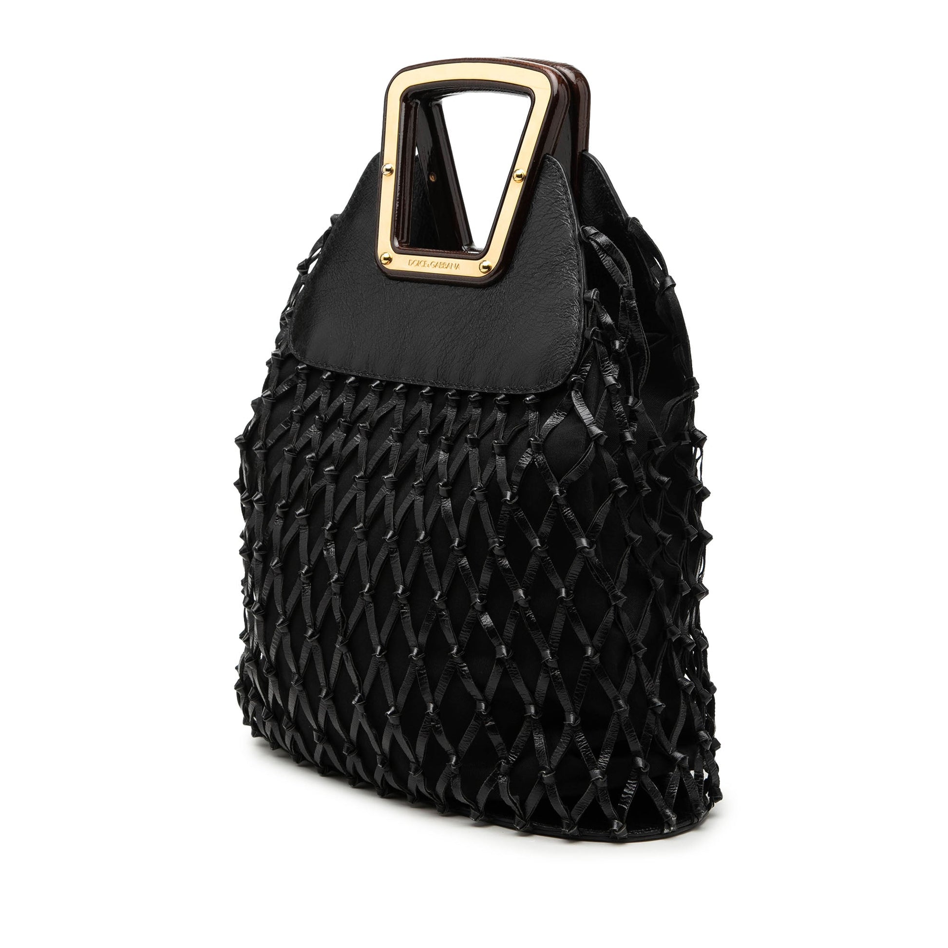 Dolce & Gabbana Woven Leather Net Handle Bag