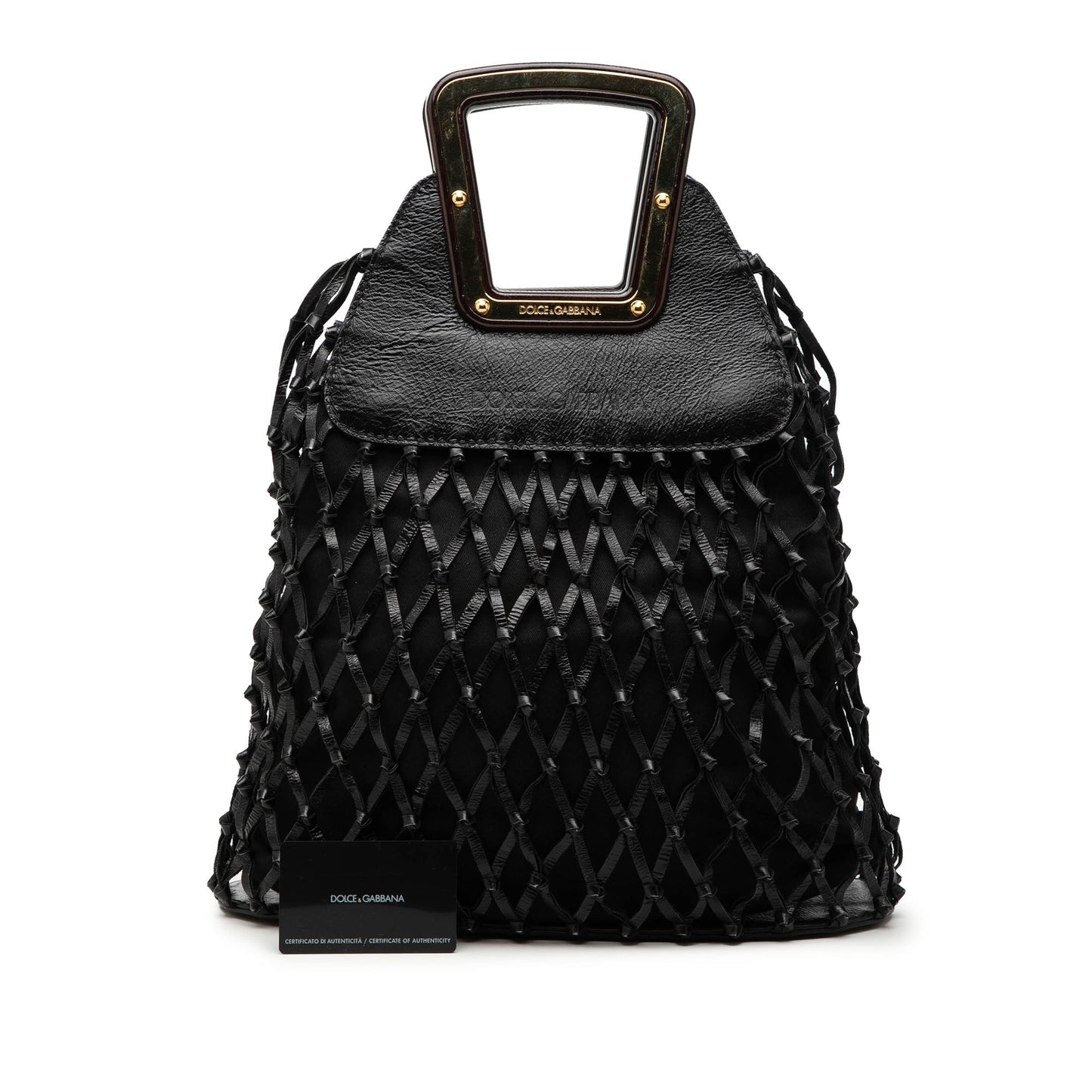 Dolce & Gabbana Woven Leather Net Handle Bag