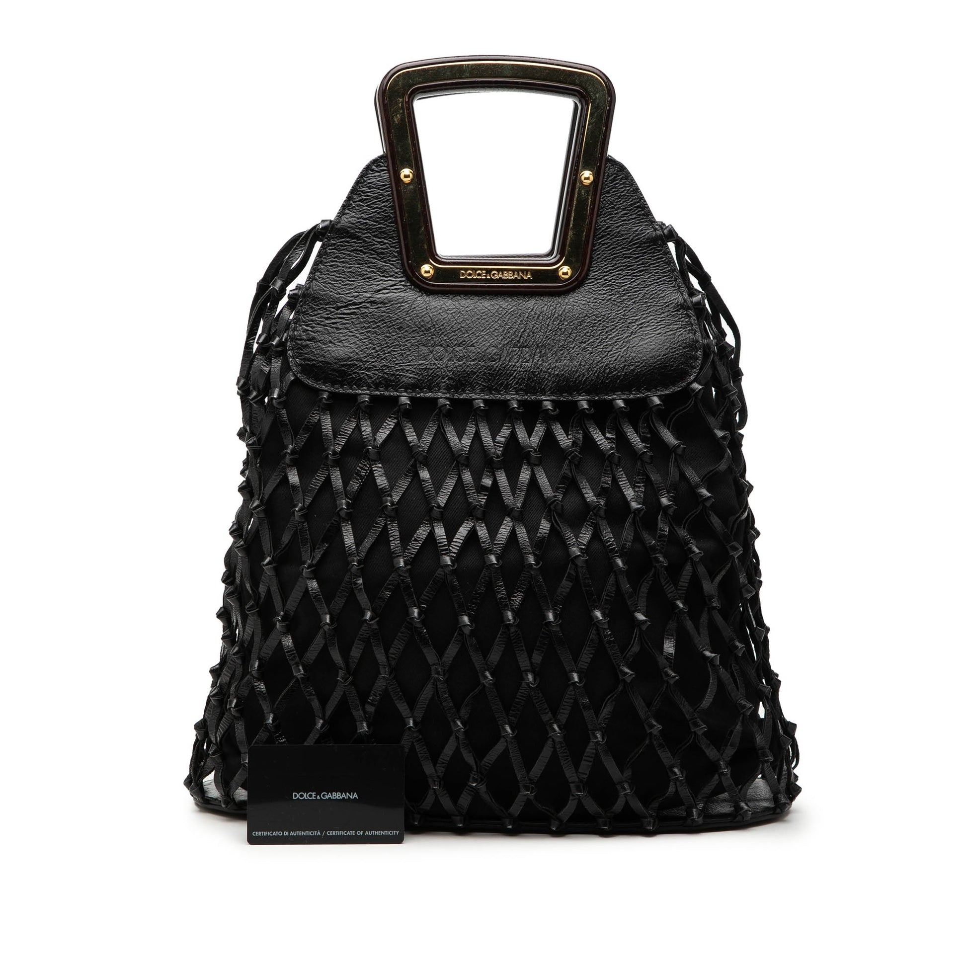 Dolce & Gabbana Woven Leather Net Handle Bag