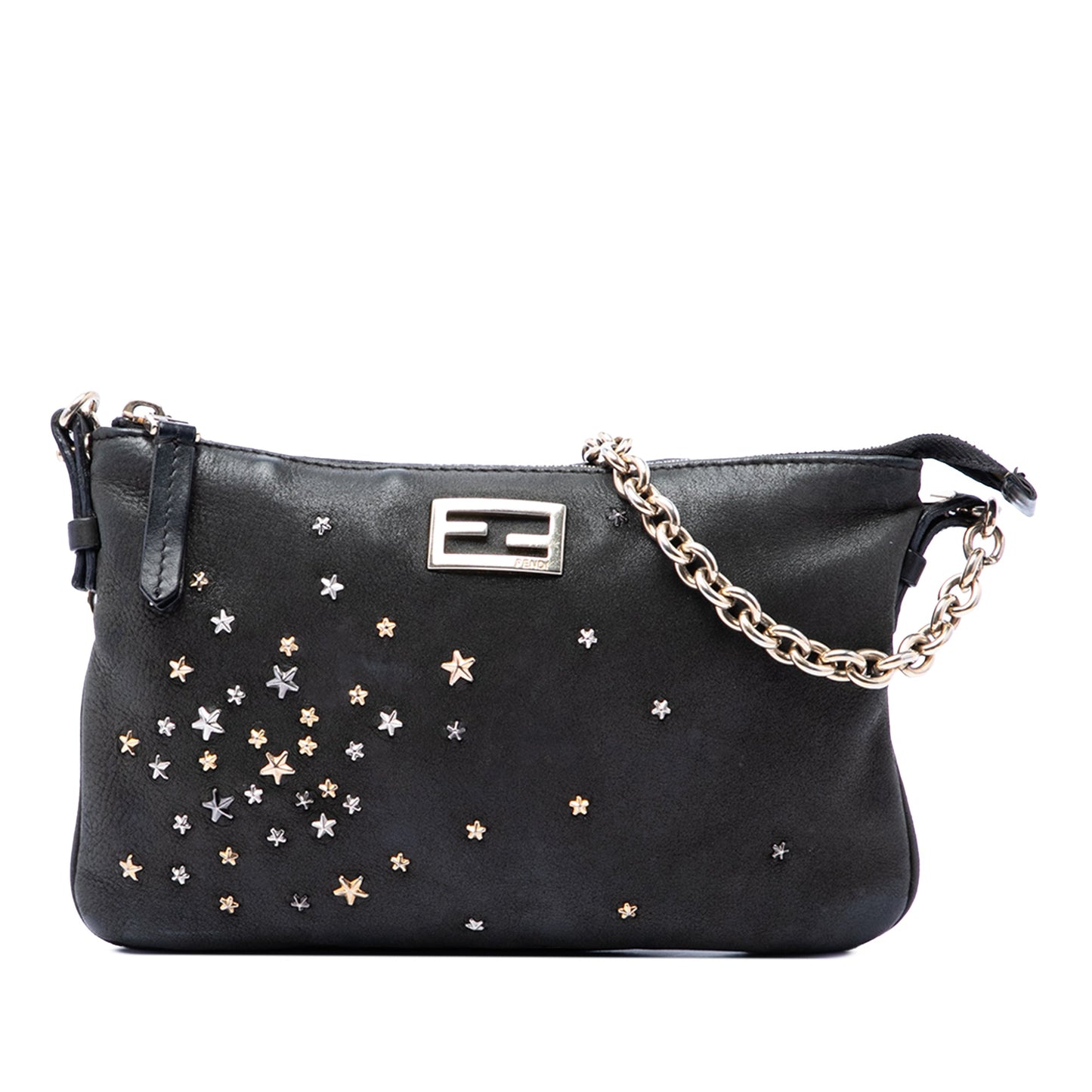 Fendi Mini Leather Star Studded Chain Crossbody