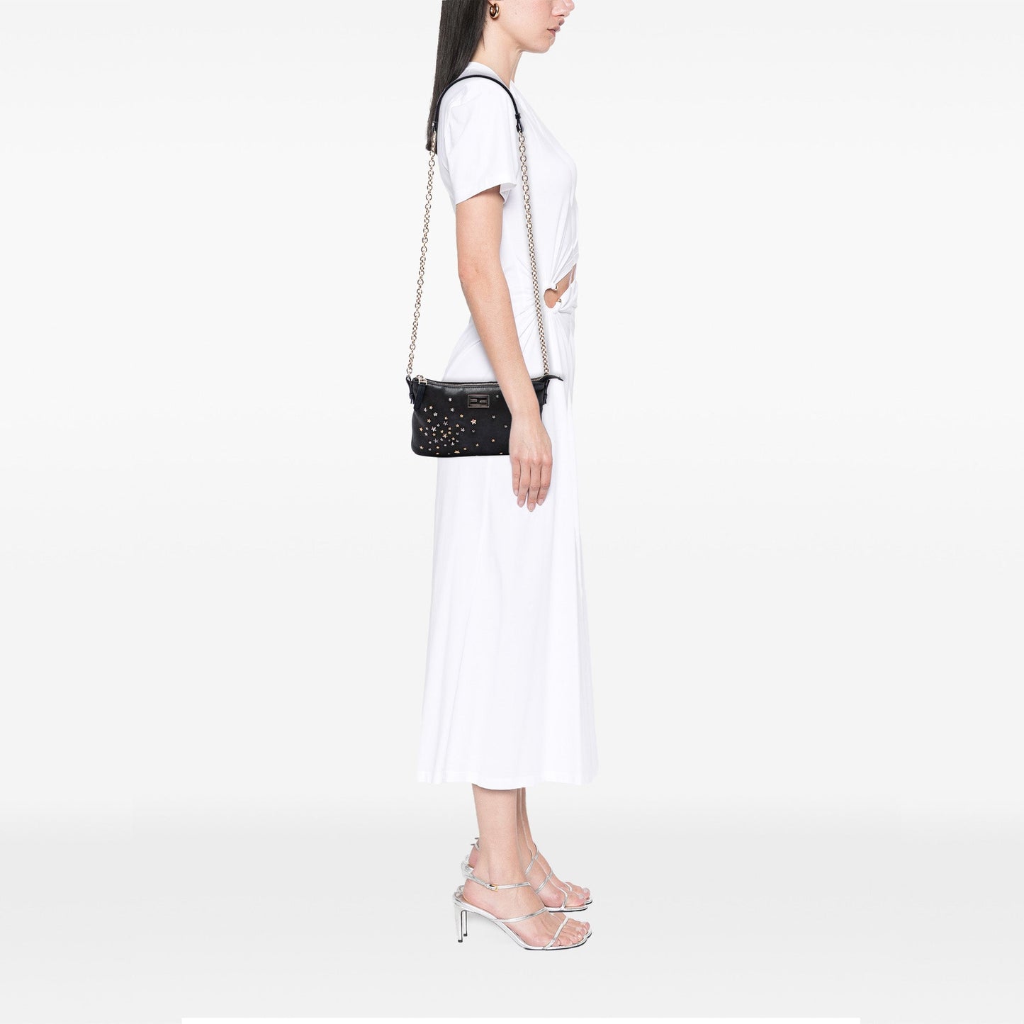 Fendi Mini Leather Star Studded Chain Crossbody