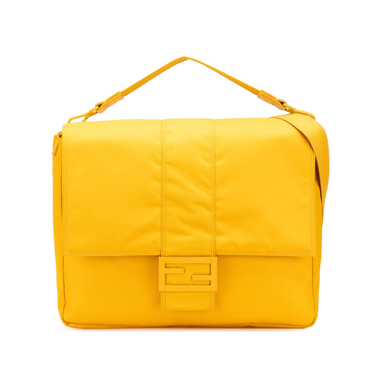 Fendi Large Econyl Nylon Baguette Satchel
