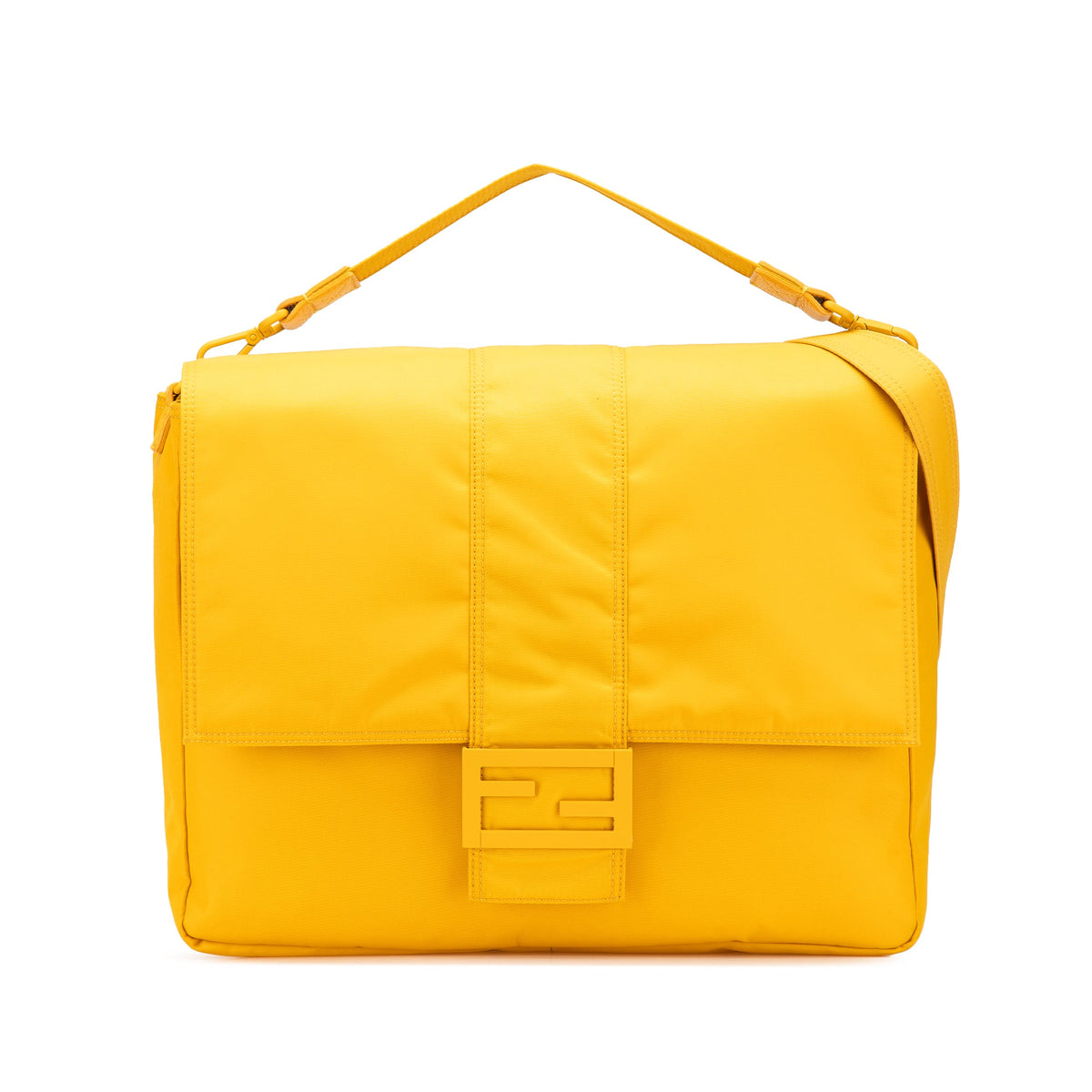 Fendi Large Econyl Nylon Baguette Satchel