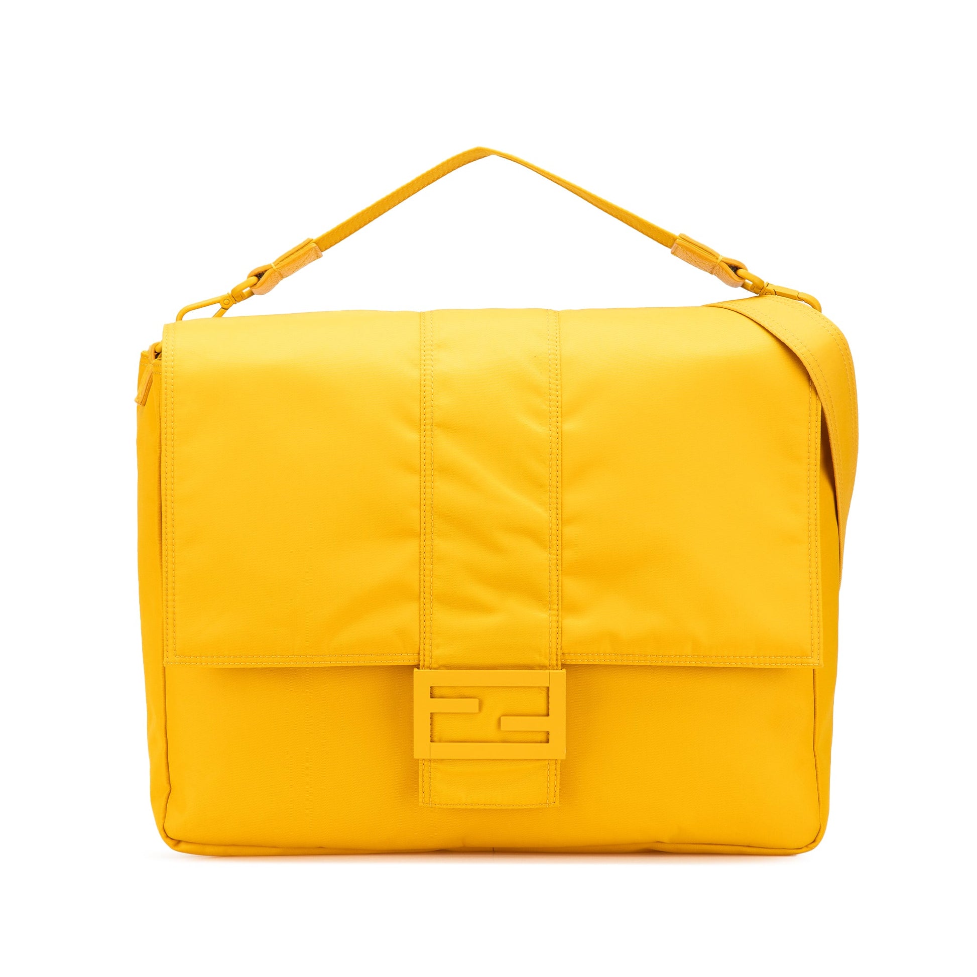 Fendi Large Econyl Nylon Baguette Satchel
