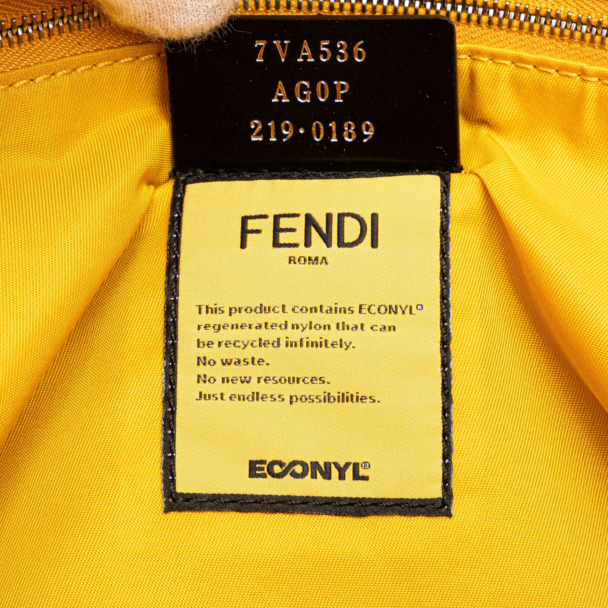 Fendi Large Econyl Nylon Baguette Satchel