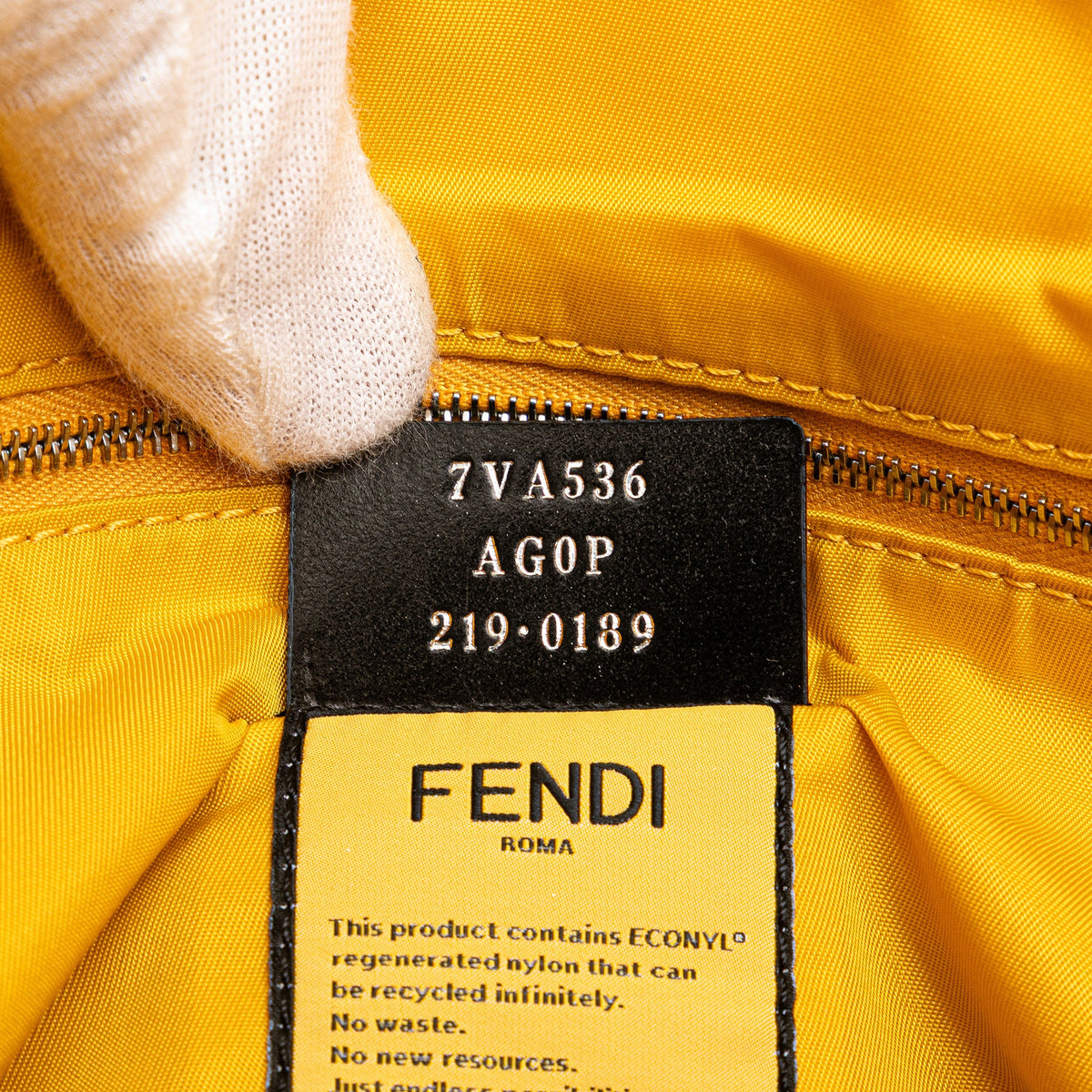 Fendi Large Econyl Nylon Baguette Satchel