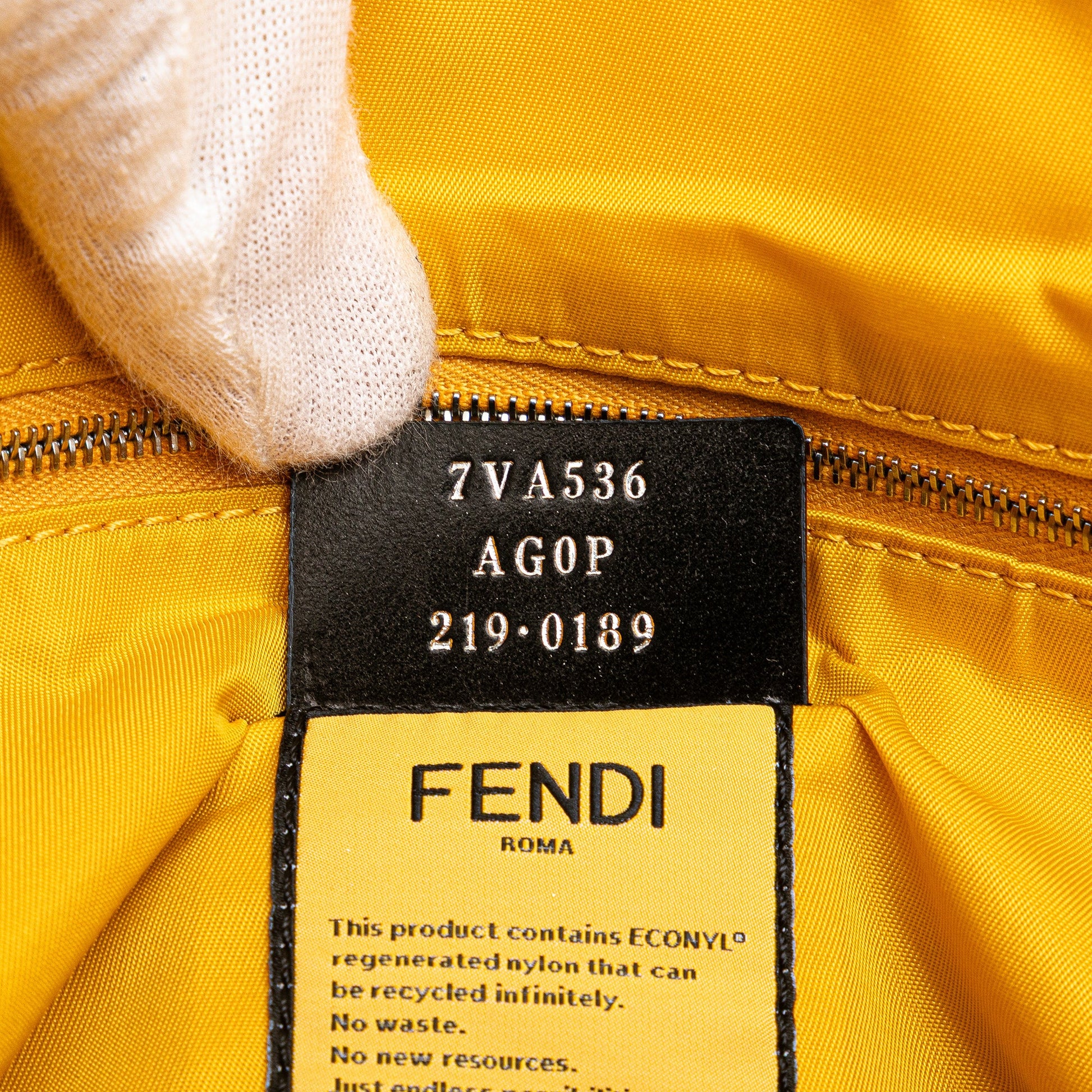 Fendi Large Econyl Nylon Baguette Satchel