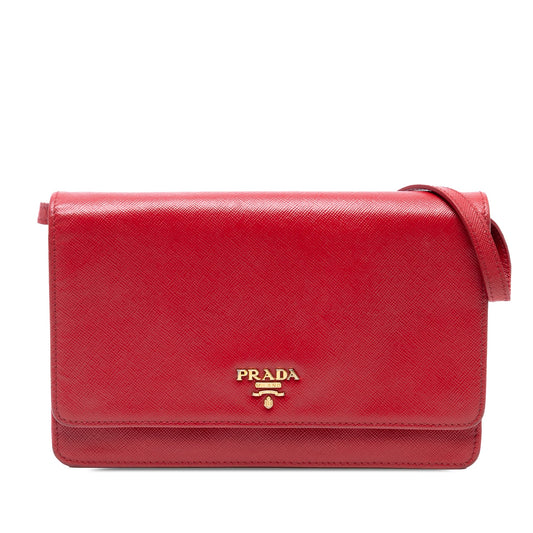 Prada Saffiano Wallet on Strap