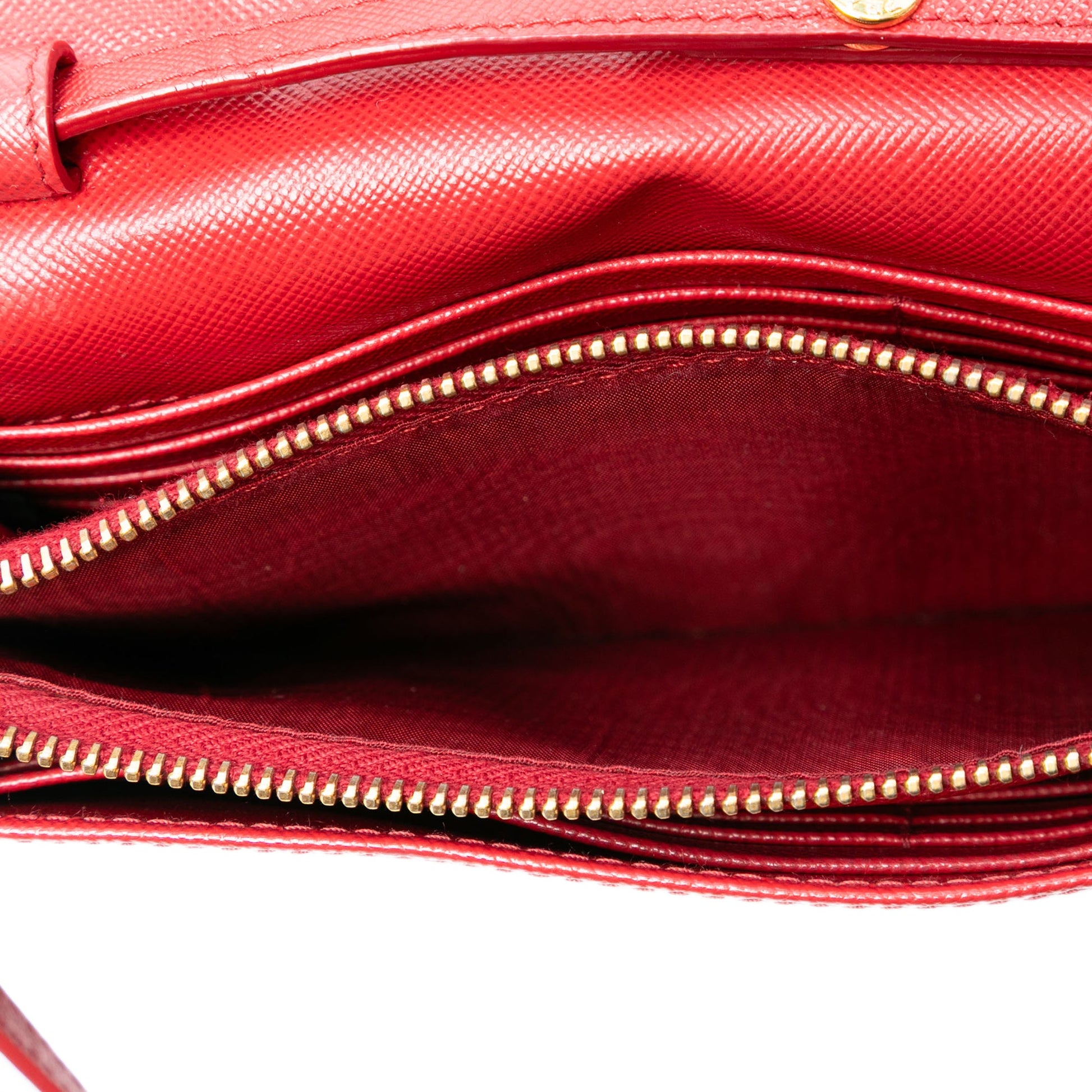 Prada Saffiano Wallet on Strap