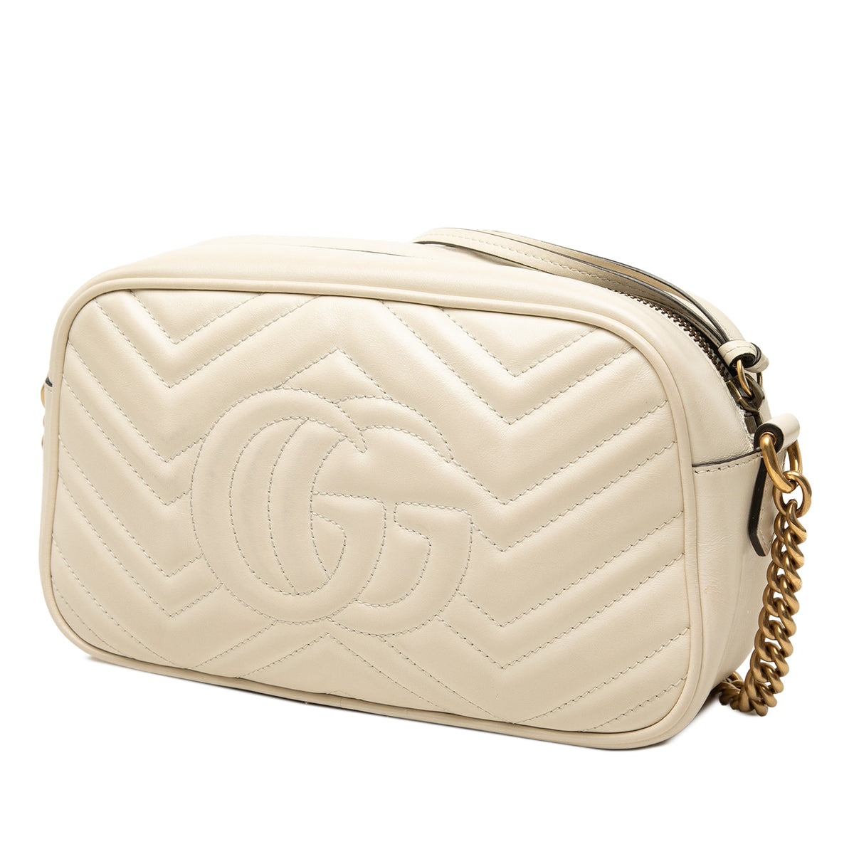 Gucci Small GG Marmont Matelasse Leather Crossbody — White