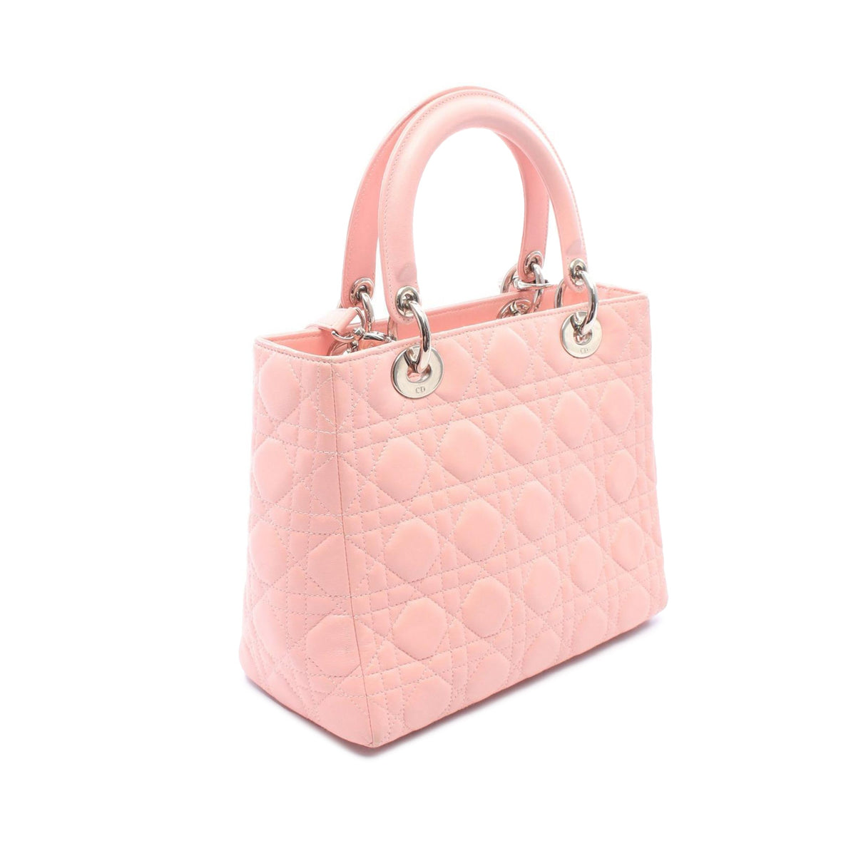 Dior Medium Lambskin Cannage Lady Dior — Pink